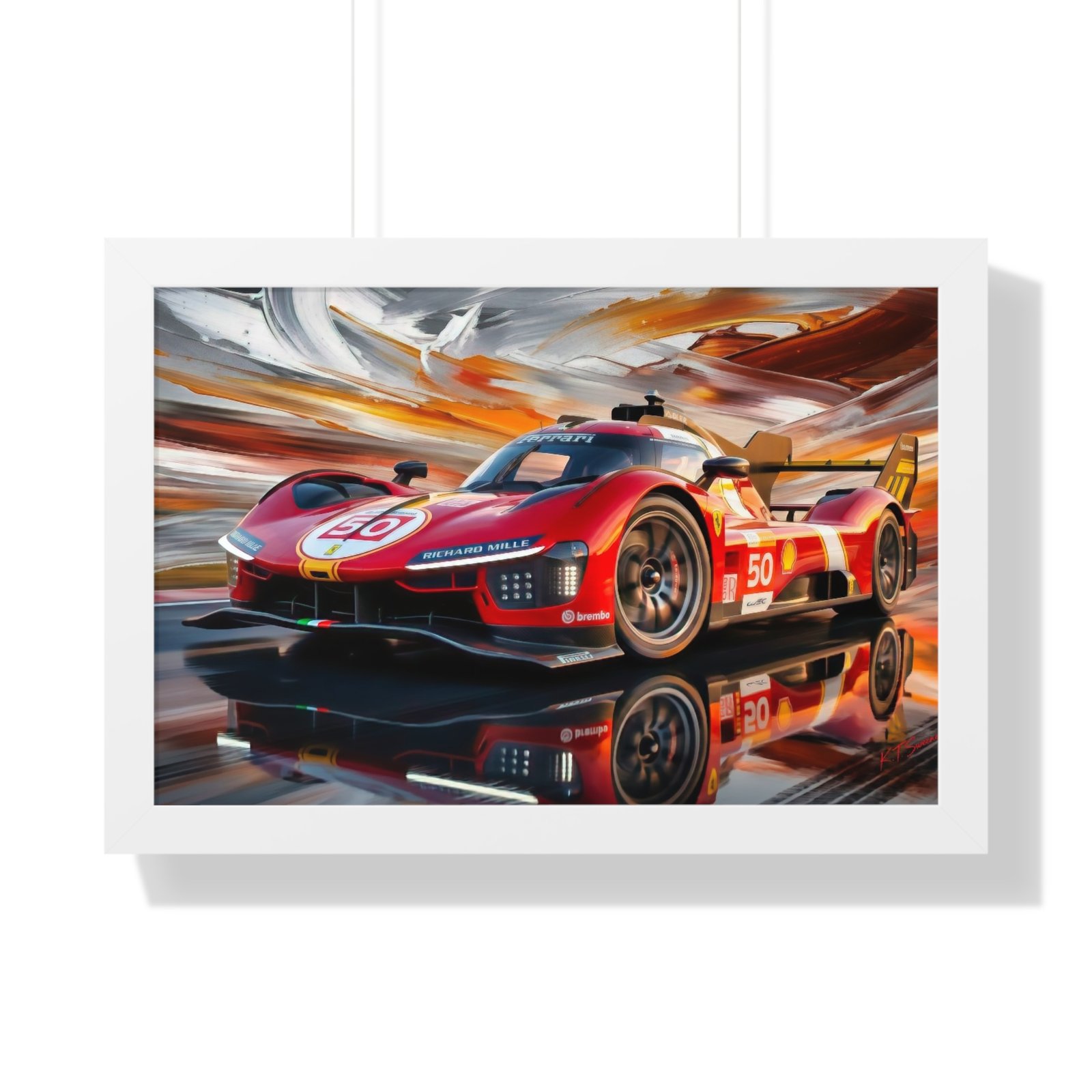 Ferrari 499P Hypercar – Le Mans IMSA Prototype Racing Art, Limited Edition Motorsport Artwork, Ferrari Racing - Image 13