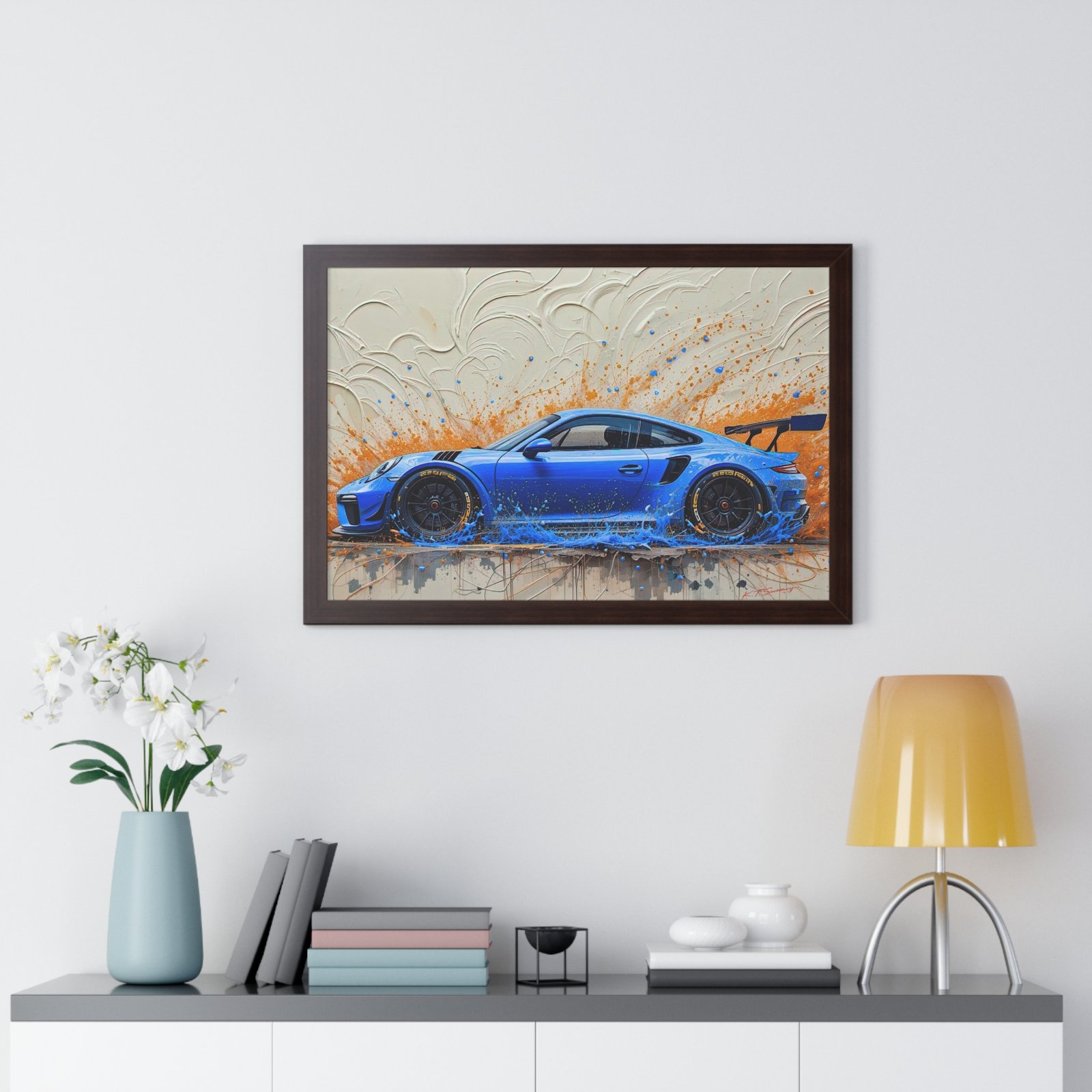 Exclusive Limited Edition Porsche 911 GT3 Art with 3D Textured Oil Paint Style Background | Collector’s Porsche Artwork - Image 23