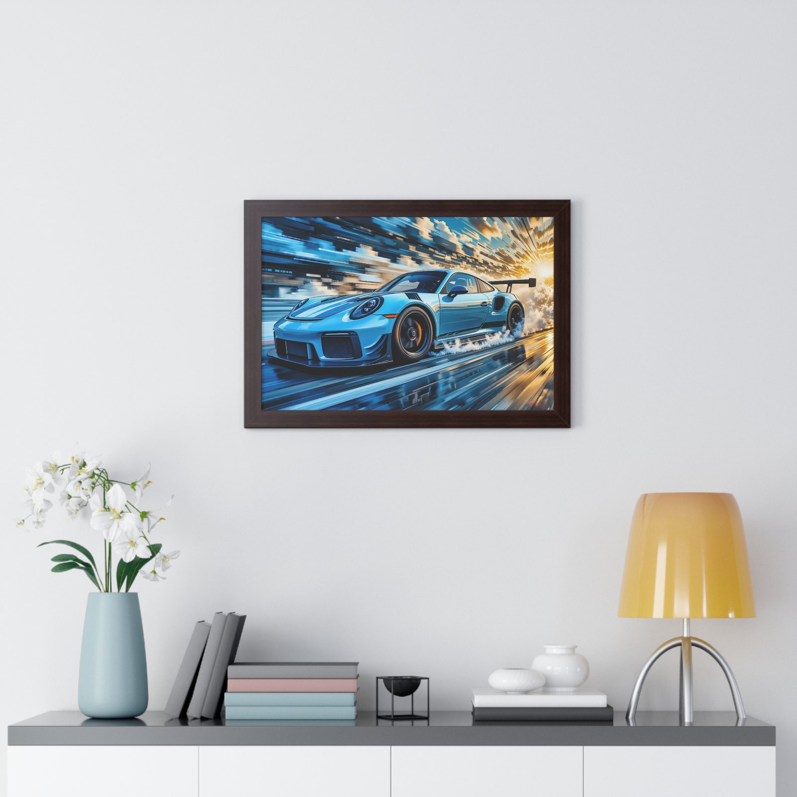 Exclusive Edition Porsche 911 GT3 RS at Speed in Powder Blue | Collector’s Porsche Artwork - Image 14
