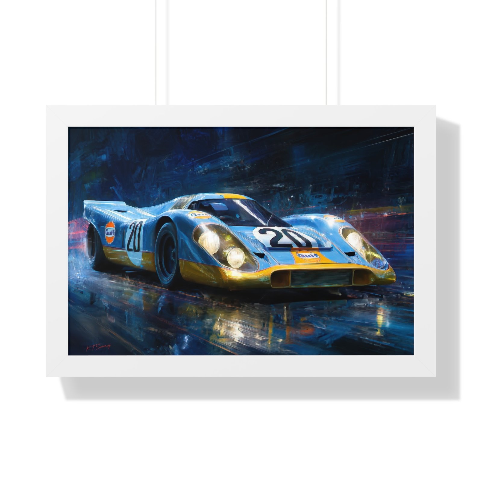 Exclusive Edition Porsche 917 Gulf Livery Wall Art Framed Print | Original Collector’s Racing Artwork - Image 13