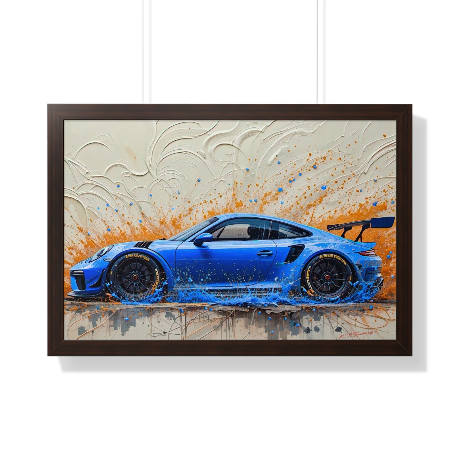 Exclusive Limited Edition Porsche 911 GT3 Art with 3D Textured Oil Paint Style Background | Collector’s Porsche Artwork - Image 22
