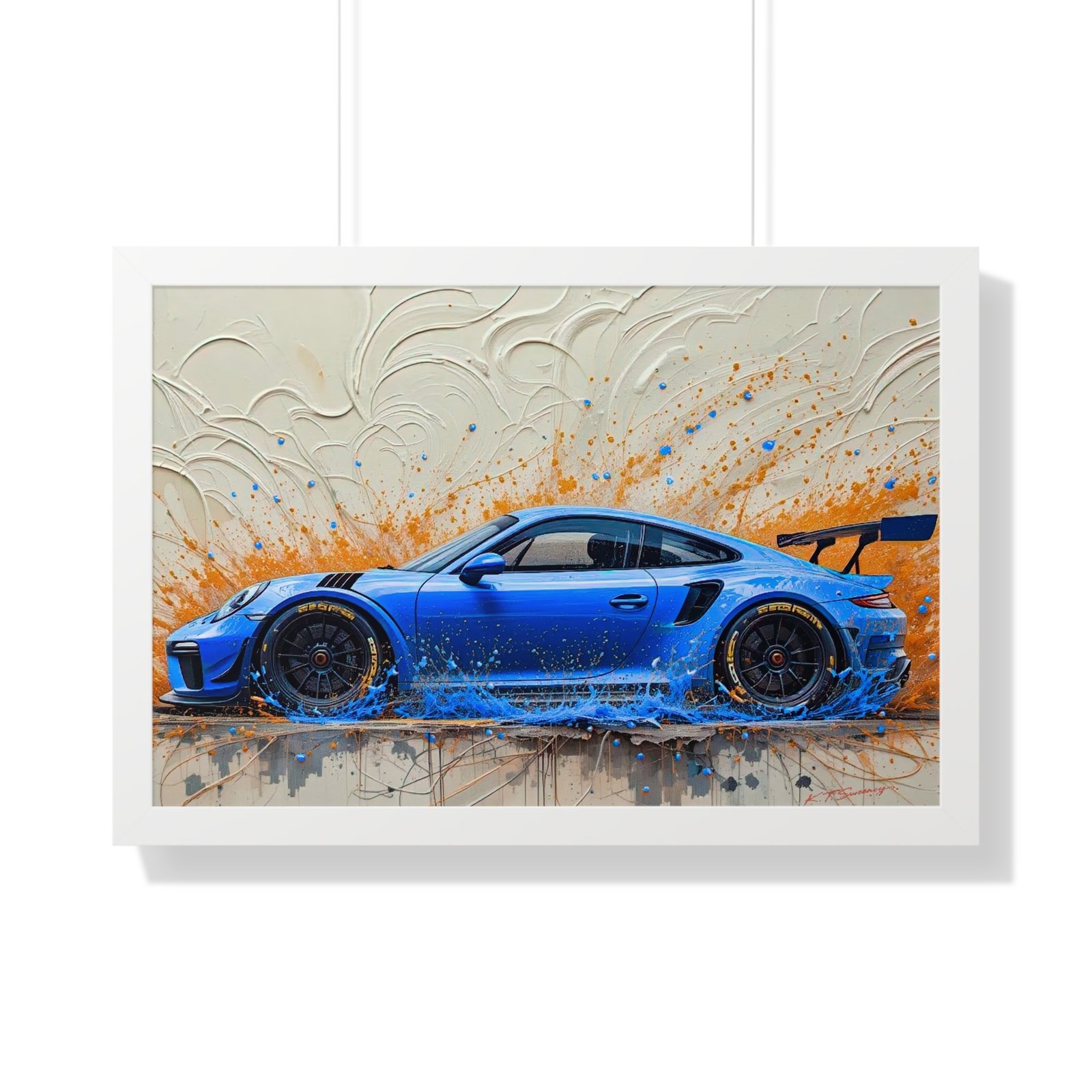 Exclusive Limited Edition Porsche 911 GT3 Art with 3D Textured Oil Paint Style Background | Collector’s Porsche Artwork - Image 34
