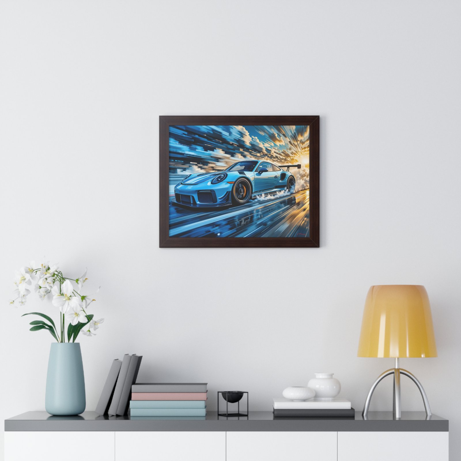 Exclusive Edition Porsche 911 GT3 RS at Speed in Powder Blue | Collector’s Porsche Artwork - Image 11