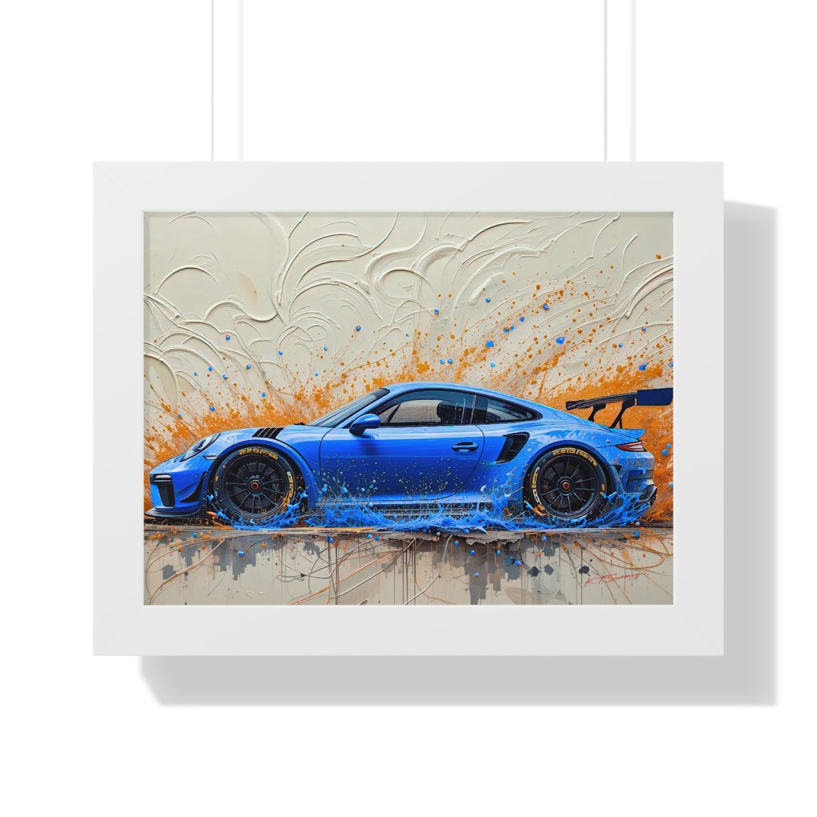 Exclusive Limited Edition Porsche 911 GT3 Art with 3D Textured Oil Paint Style Background | Collector’s Porsche Artwork - Image 25