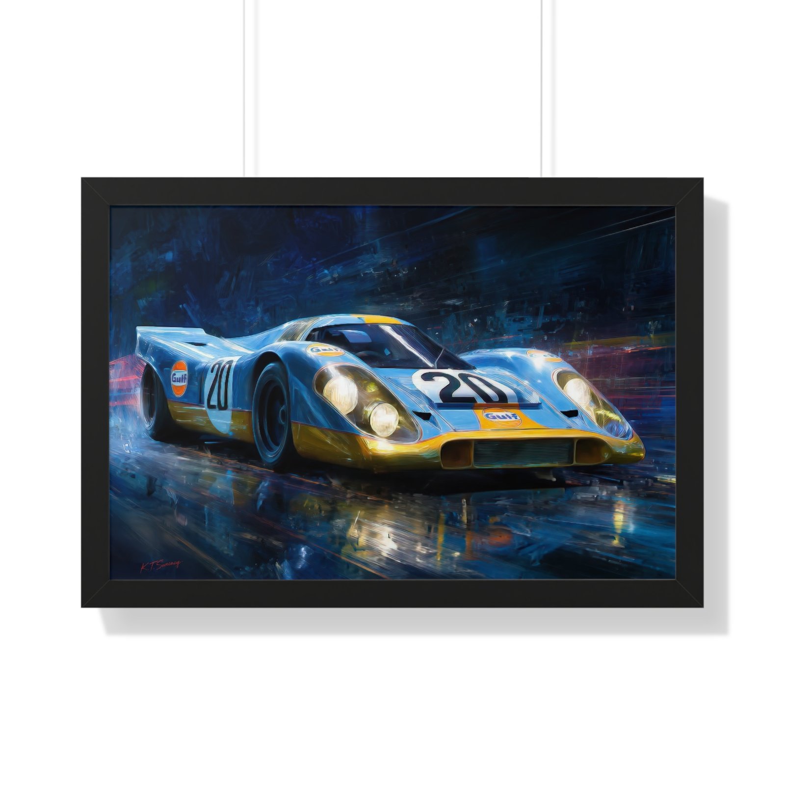 Exclusive Edition Porsche 917 Gulf Livery Wall Art Framed Print | Original Collector’s Racing Artwork - Image 4
