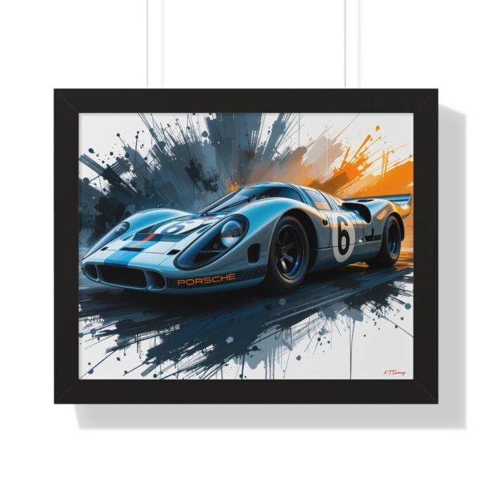 Le Mans Style Racing Car Wall Art Framed Print with 3D Textured Background | Studio Edition Collector’s Motorsport Artwork