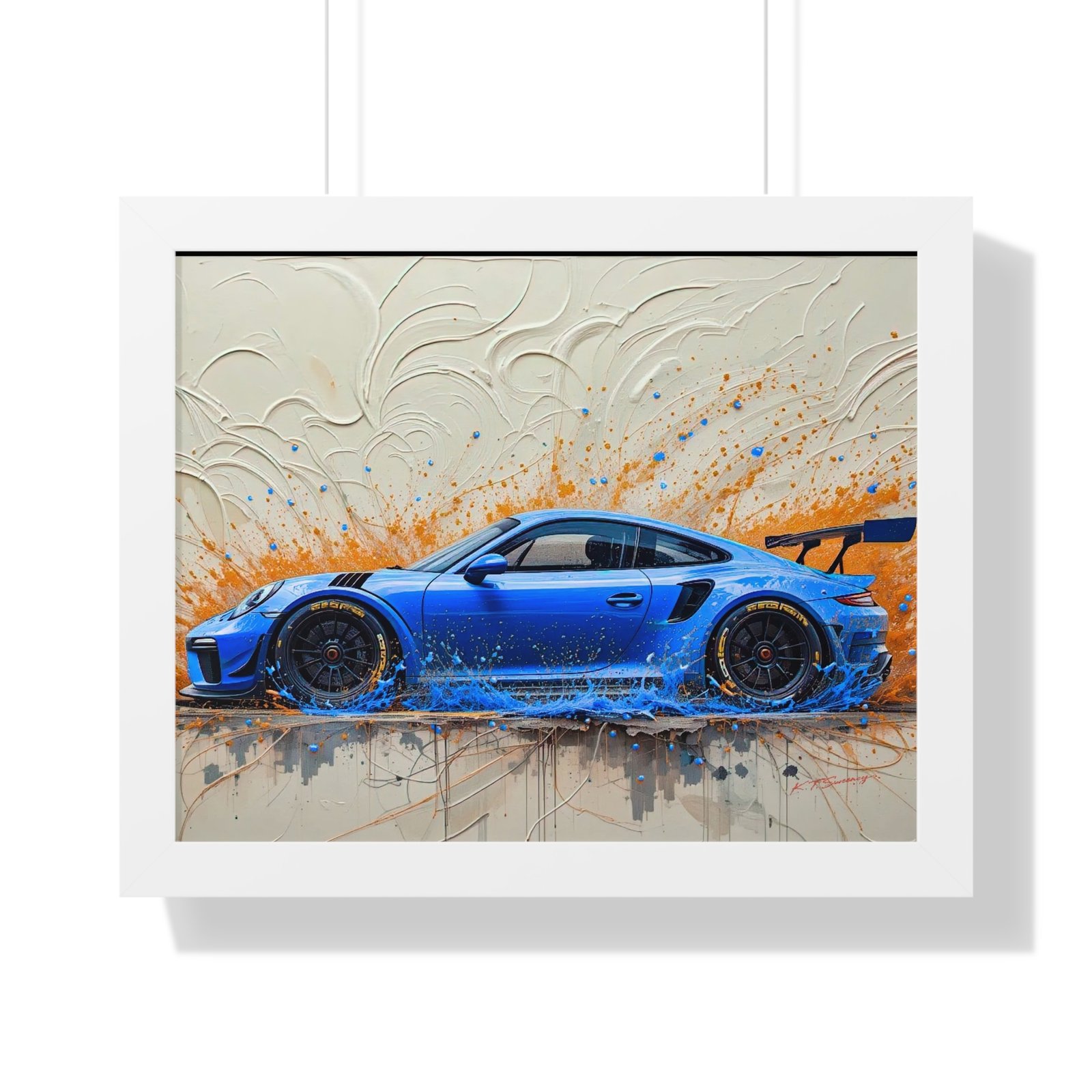 Exclusive Limited Edition Porsche 911 GT3 Art with 3D Textured Oil Paint Style Background | Collector’s Porsche Artwork - Image 28