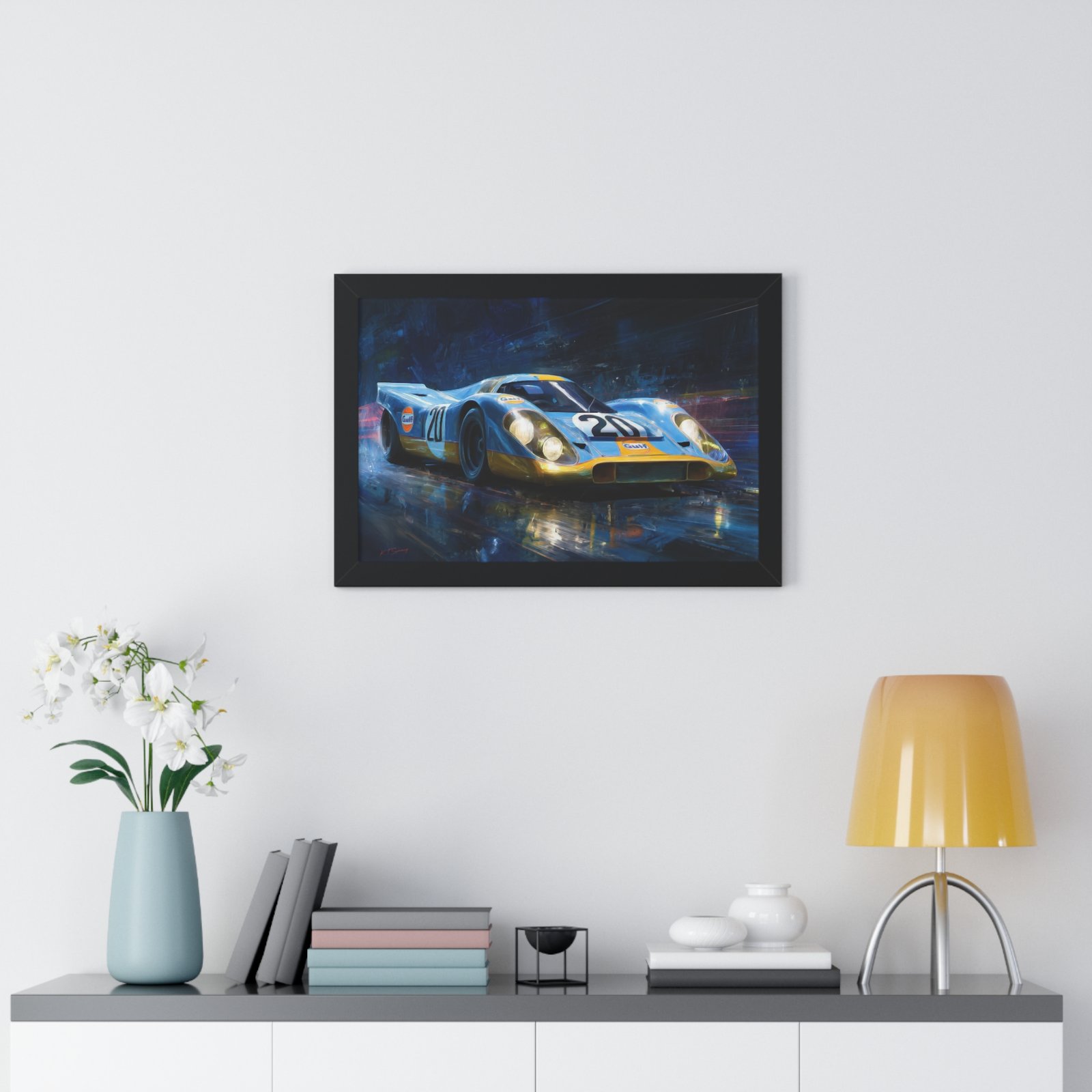 Exclusive Edition Porsche 917 Gulf Livery Wall Art Framed Print | Original Collector’s Racing Artwork - Image 2