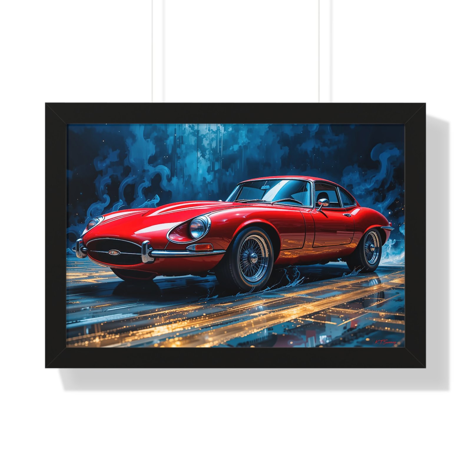 Exclusive Edition Red Jaguar XKE | Collector’s Classic Jaguar Artwork - Image 4