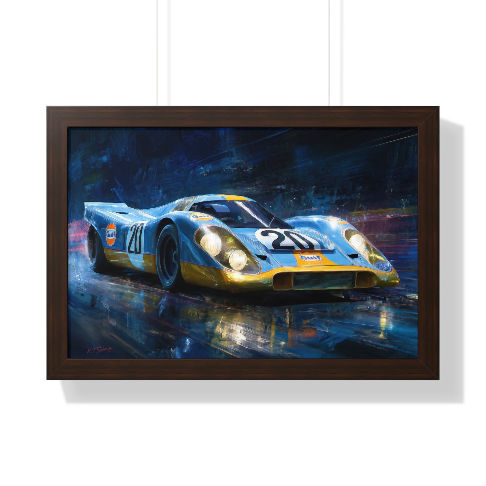 Exclusive Edition Porsche 917 Gulf Livery Wall Art Framed Print | Original Collector’s Racing Artwork - Image 7