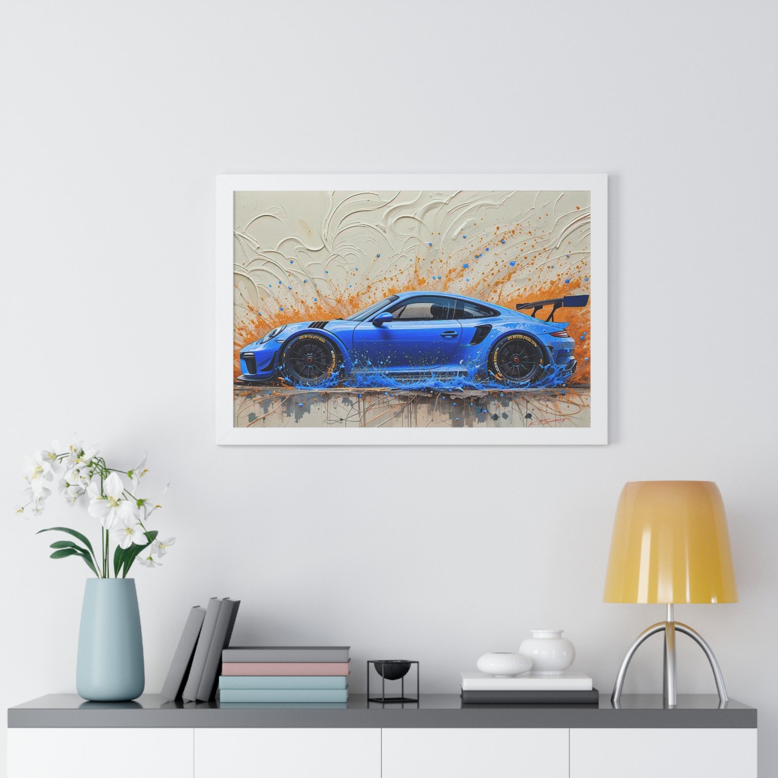 Exclusive Limited Edition Porsche 911 GT3 Art with 3D Textured Oil Paint Style Background | Collector’s Porsche Artwork - Image 35