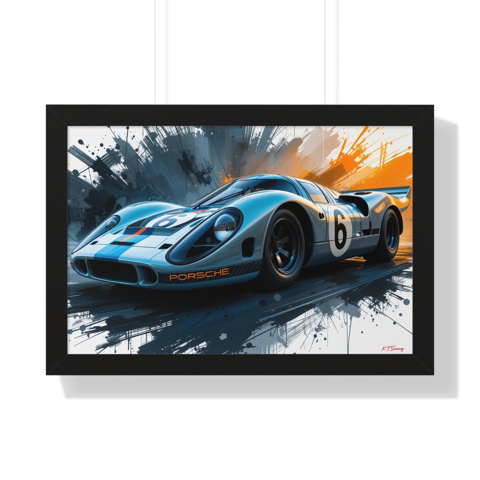 Le Mans Style Racing Car Wall Art Framed Print with 3D Textured Background | Studio Edition Collector’s Motorsport Artwork - Image 4