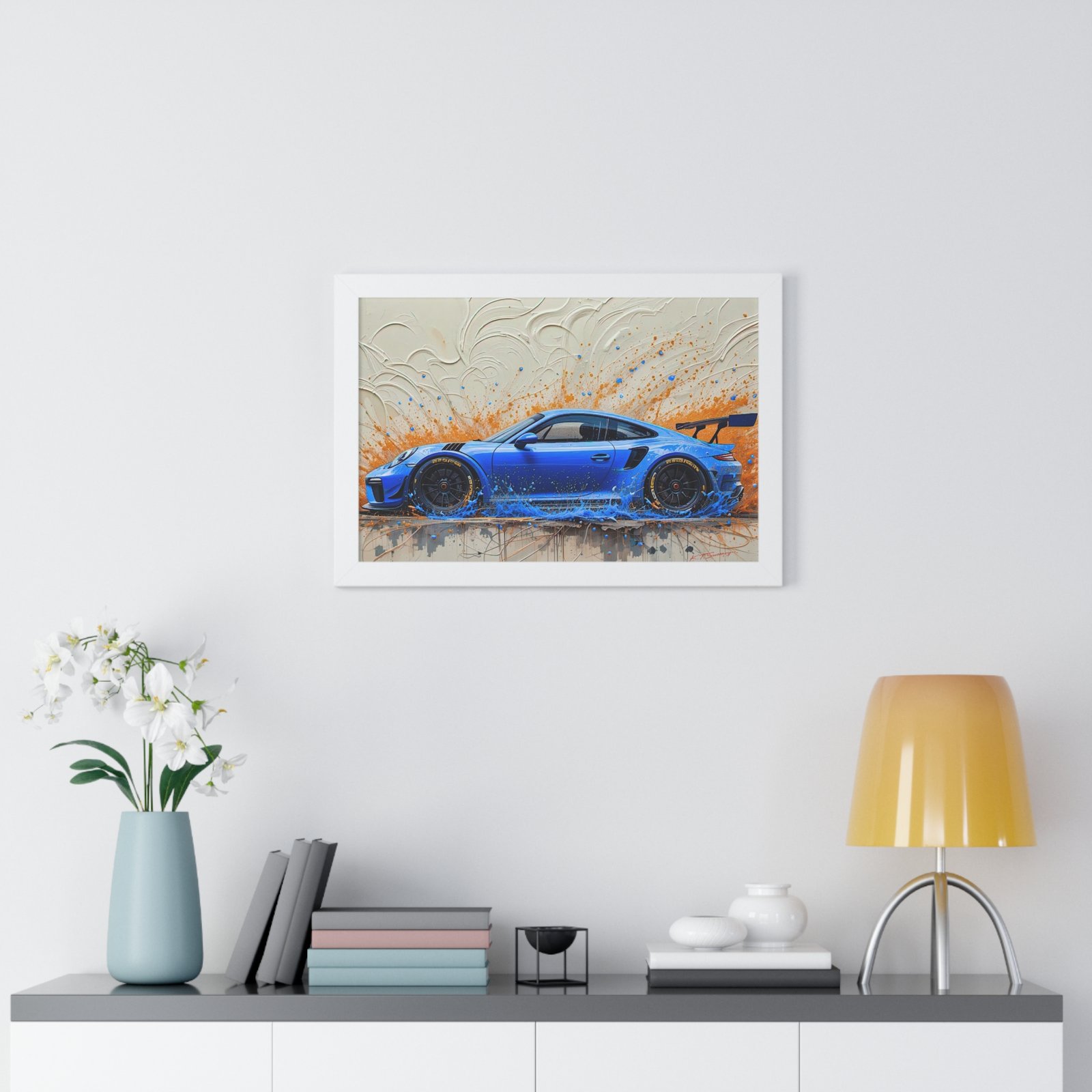 Exclusive Limited Edition Porsche 911 GT3 Art with 3D Textured Oil Paint Style Background | Collector’s Porsche Artwork - Image 32