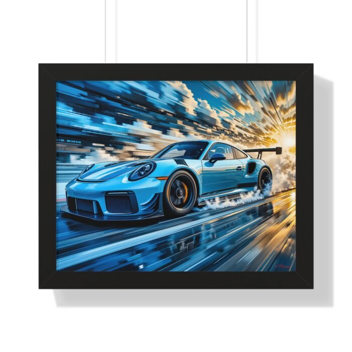 Exclusive Edition Porsche 911 GT3 RS at Speed in Powder Blue  | Collector’s Porsche Artwork
