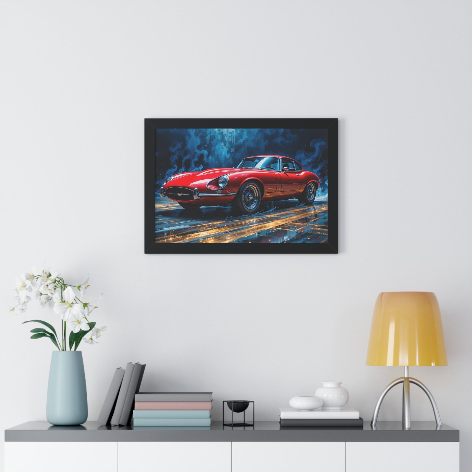 Exclusive Edition Red Jaguar XKE | Collector’s Classic Jaguar Artwork - Image 5