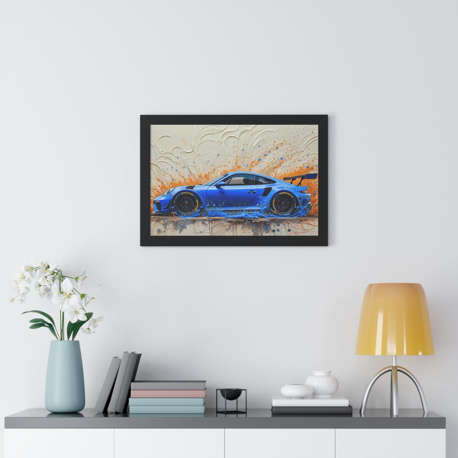 Exclusive Limited Edition Porsche 911 GT3 Art with 3D Textured Oil Paint Style Background | Collector’s Porsche Artwork - Image 8