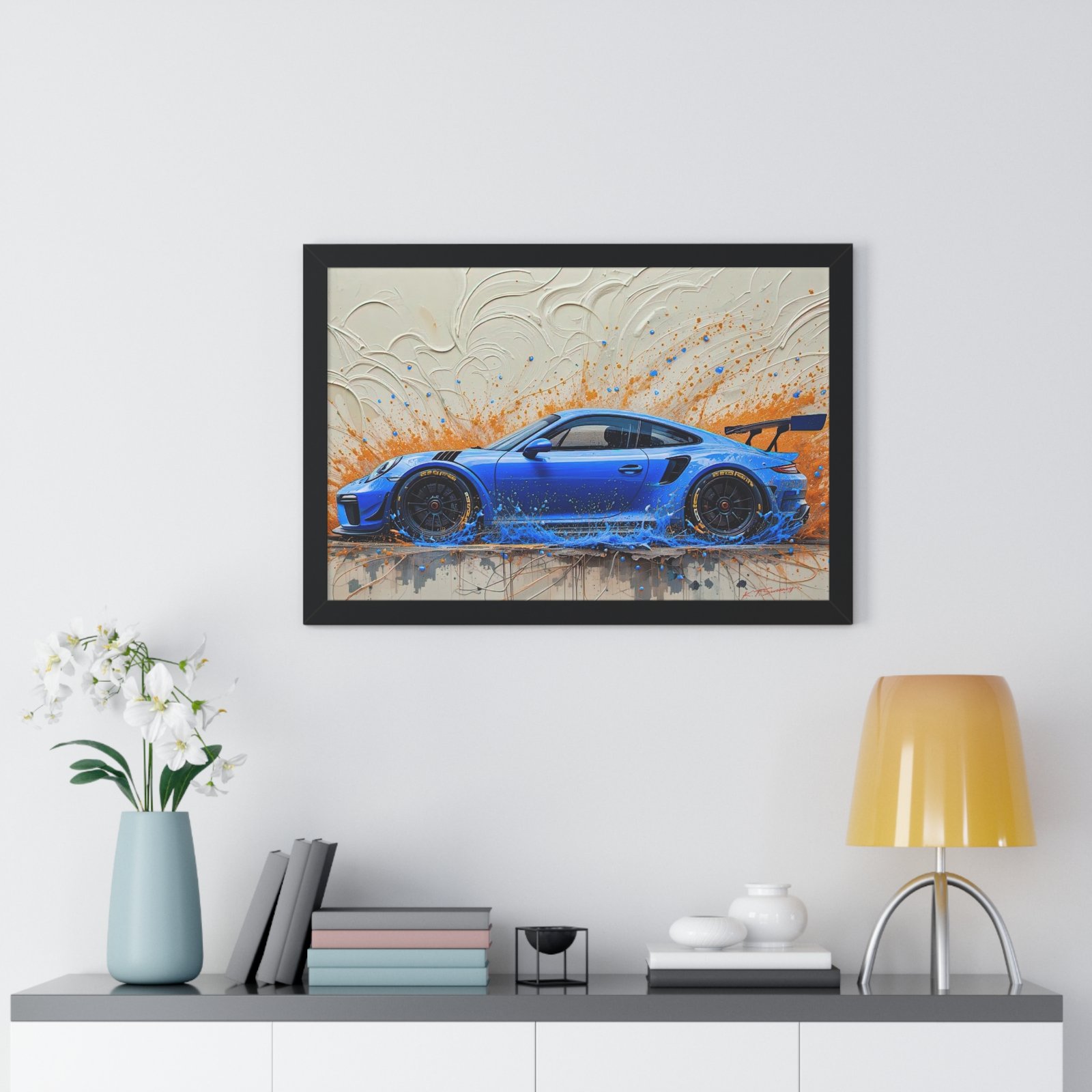 Exclusive Limited Edition Porsche 911 GT3 Art with 3D Textured Oil Paint Style Background | Collector’s Porsche Artwork - Image 11