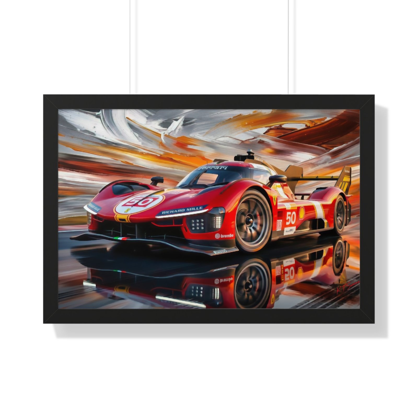 Ferrari 499P Hypercar – Le Mans IMSA Prototype Racing Art, Limited Edition Motorsport Artwork, Ferrari Racing - Image 4