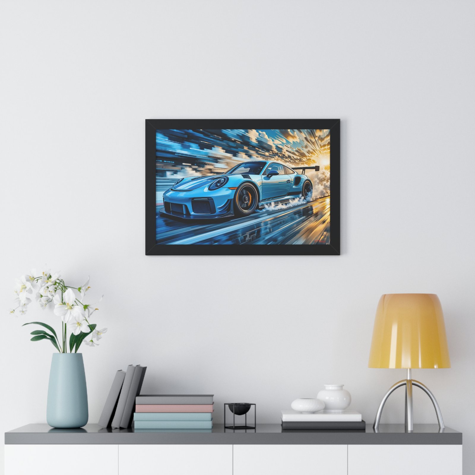Exclusive Edition Porsche 911 GT3 RS at Speed in Powder Blue | Collector’s Porsche Artwork - Image 5