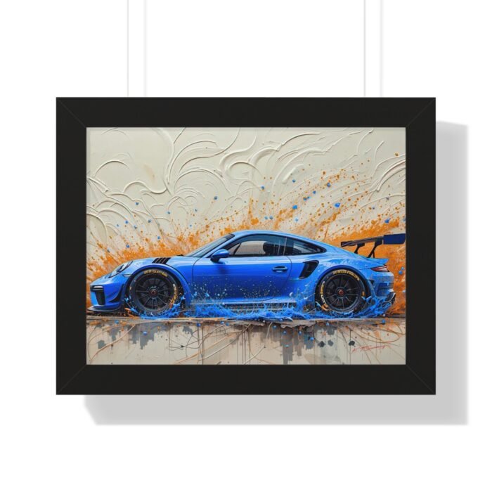 Exclusive Limited Edition Porsche 911 GT3 Art with 3D Textured Oil Paint Style Background | Collector’s Porsche Artwork