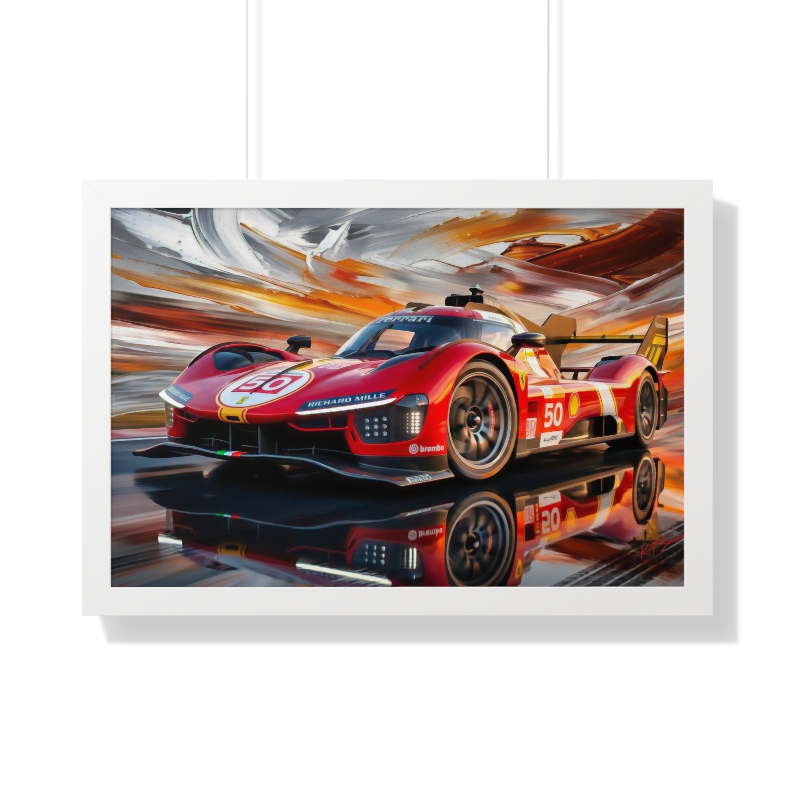 Ferrari 499P Hypercar – Le Mans IMSA Prototype Racing Art, Limited Edition Motorsport Artwork, Ferrari Racing - Image 16
