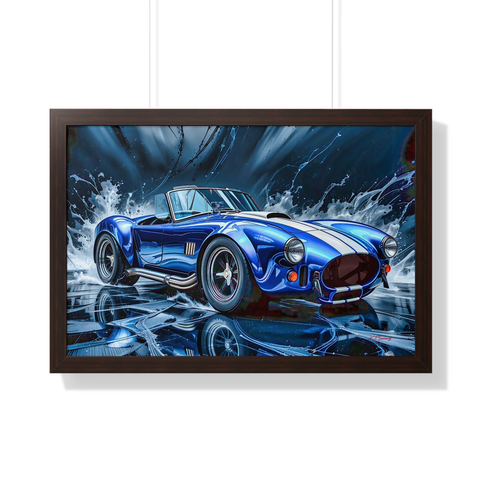 Exclusive Edition Classic Blue Shelby Cobra with White Stripes Wall Art Framed Print | Collector’s Shelby Artwork - Image 16