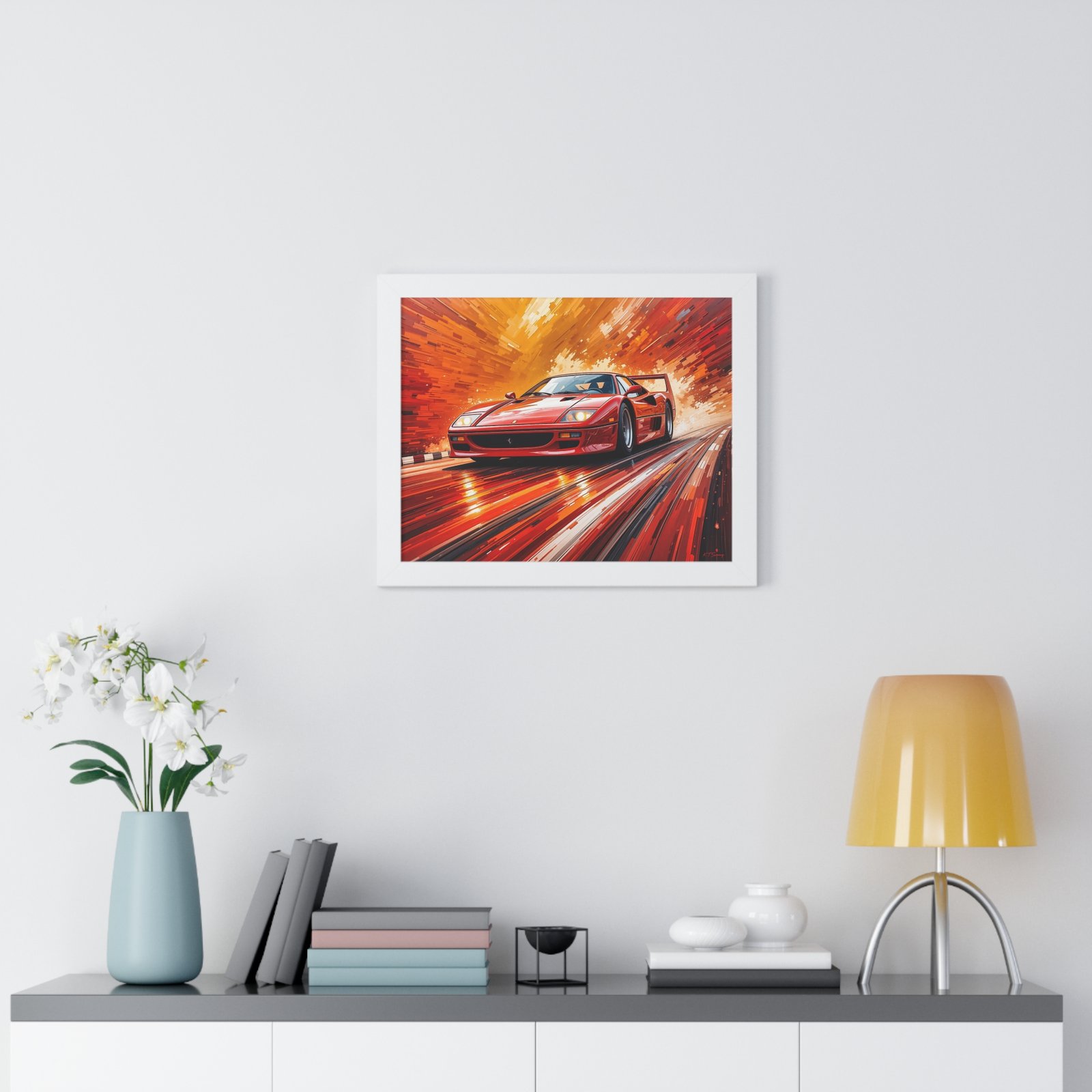 Limited Edition Ferrari F40 Wall Art Framed Print with 3D Textured Paint Style | Classic Ferrari Collector’s Artwork with Certificate - Image 20