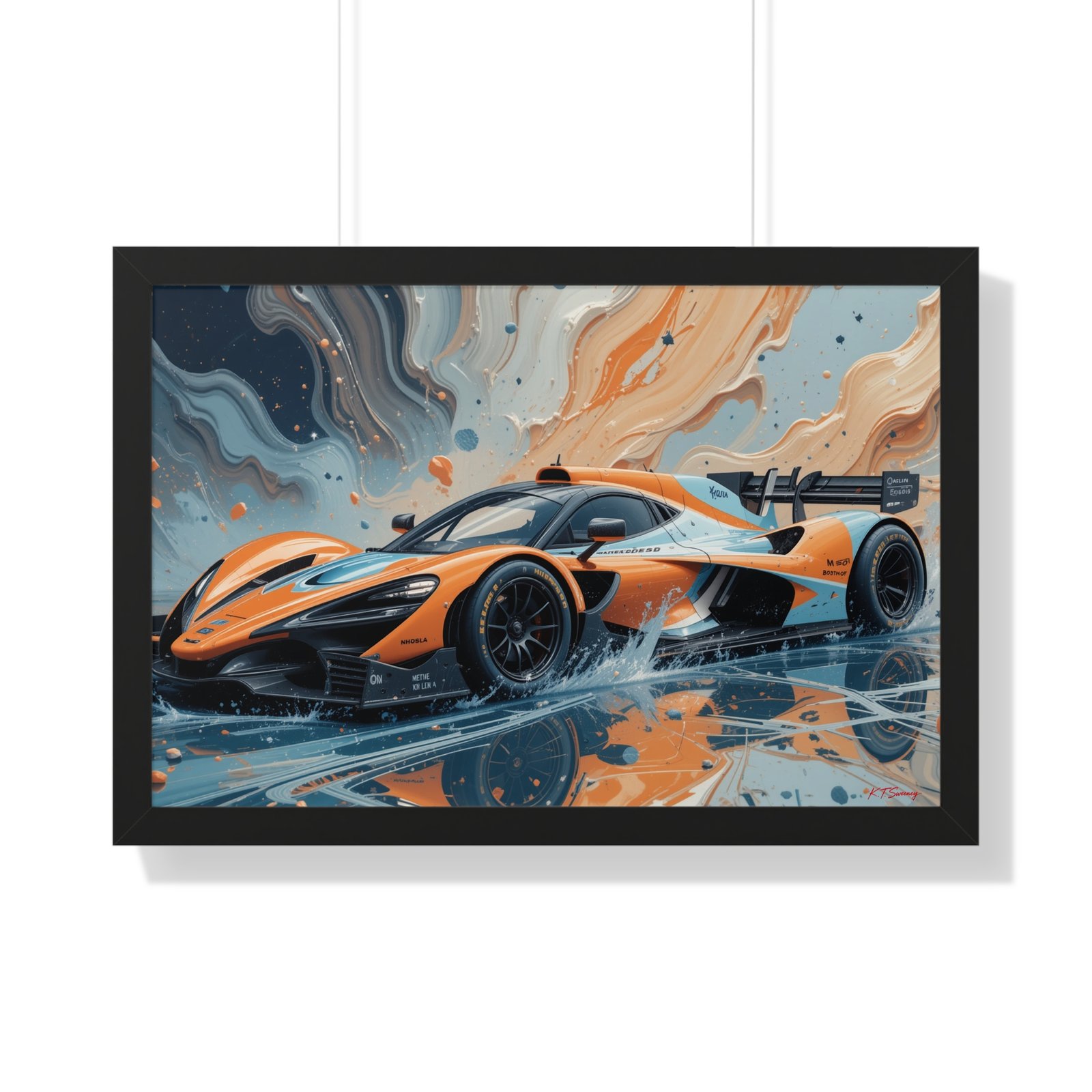 McLaren Supercar Gulf Livery Wall Art Framed Print with 3D Textured Oil Paint Style | Studio Edition Collector’s Artwork - Image 7