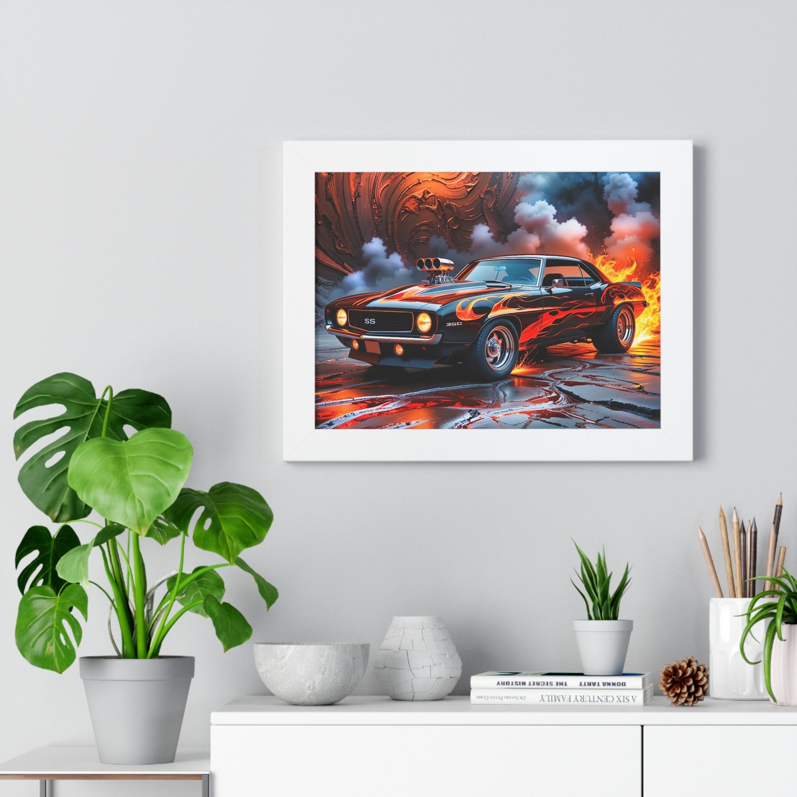 Limited Edition 1969 Camaro Hot Rod Wall Art Framed Print with Watercolor Textured Background | Collector’s Classic Camaro Artwork - Image 26