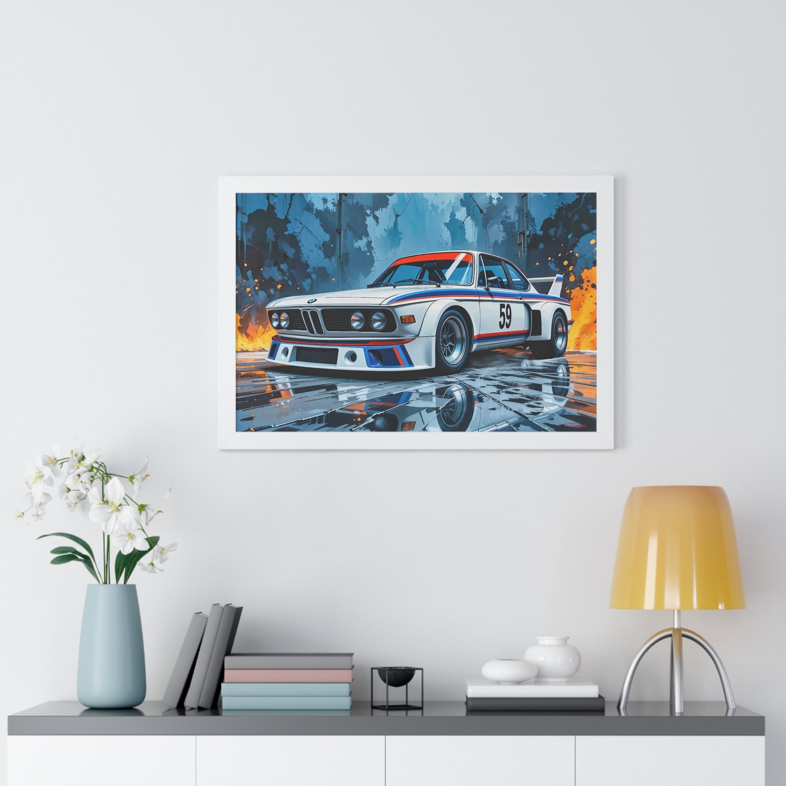 Limited Edition BMW 3.0 CSL Wall Art Framed Print Inspired by Brumos Racing Team | Classic BMW Collector’s Artwork - Image 17