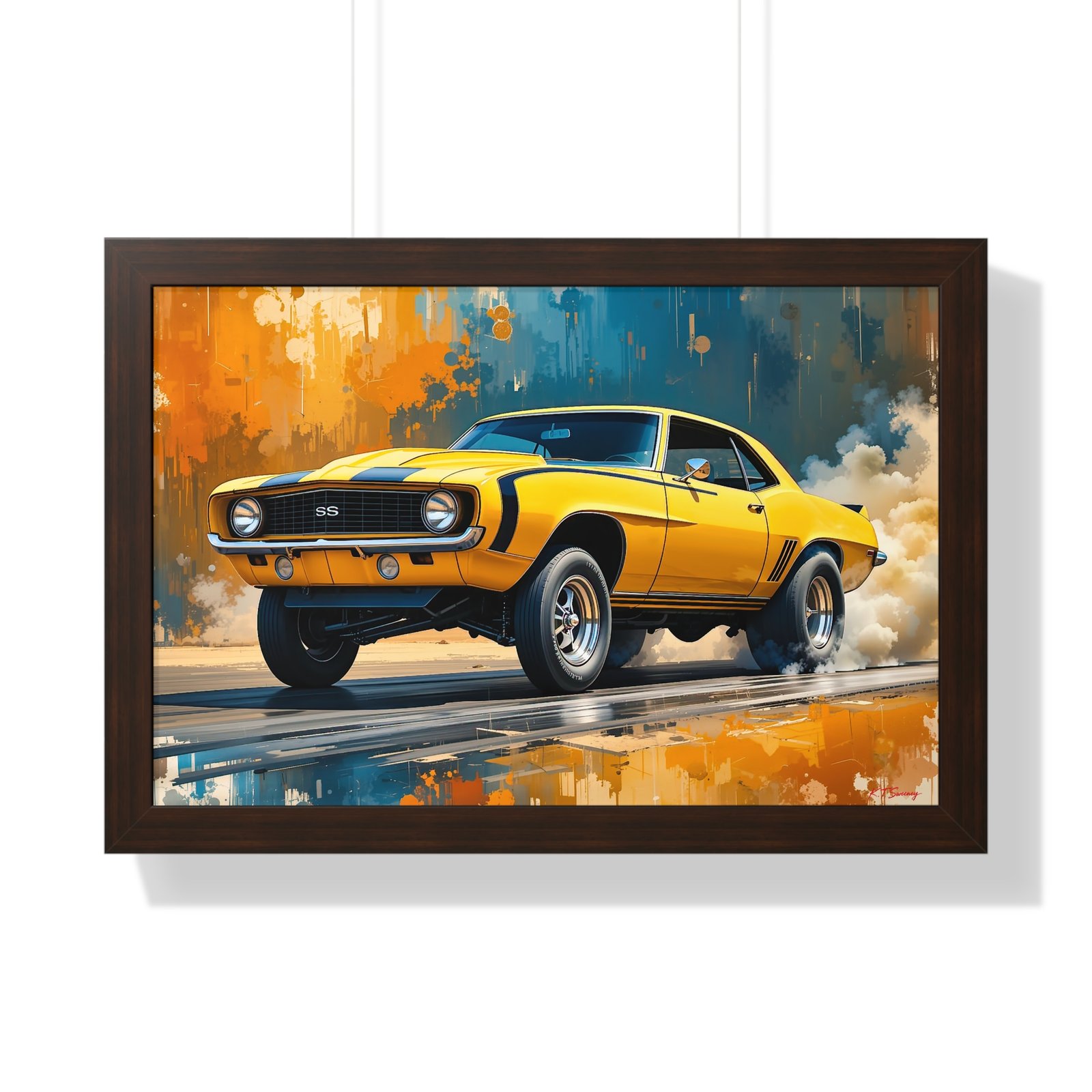 1969 Yellow Camaro Hot Rod Gasser Wall Art Framed Print | Studio Edition Collector’s Classic Camaro Artwork - Image 13