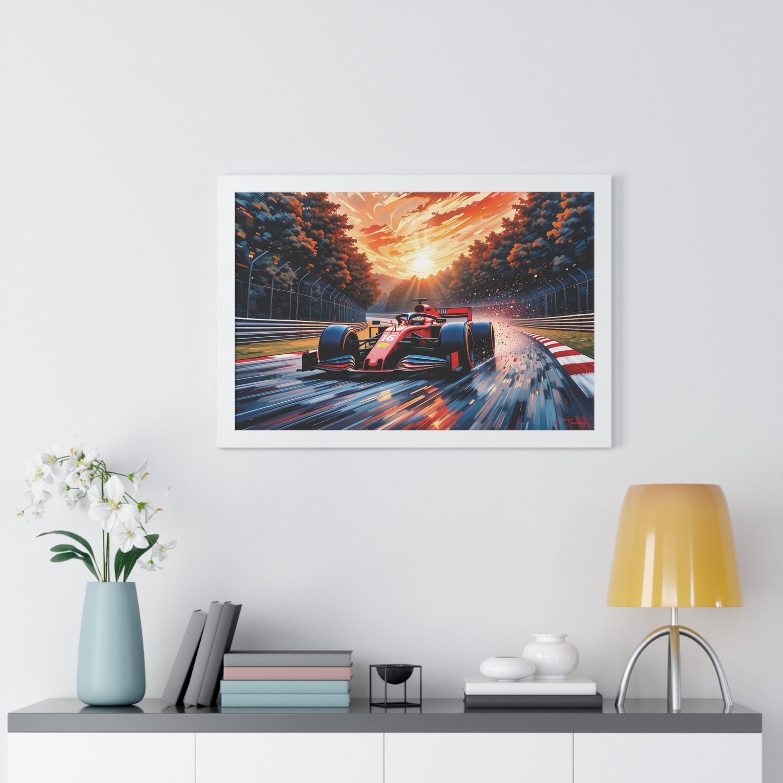 Exclusive Edition Charles Leclerc Ferrari F1 Wall Art Framed Print with Textured Artistic Design | Collector’s Formula 1 Artwork - Image 17