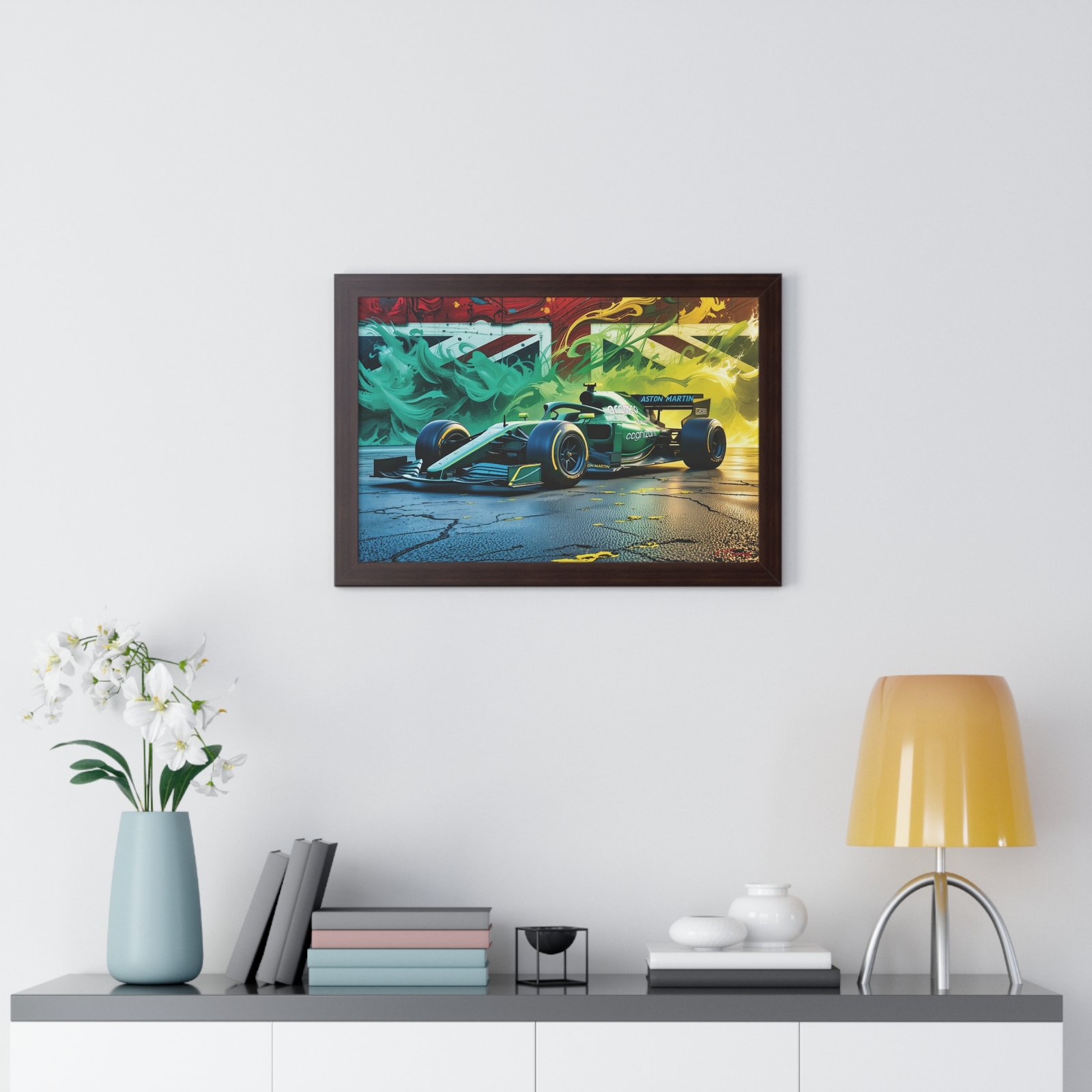 Exclusive Edition Aston Martin F1 Wall Art Framed Print with Union Jack Background | Collector’s Formula 1 Artwork - Image 14