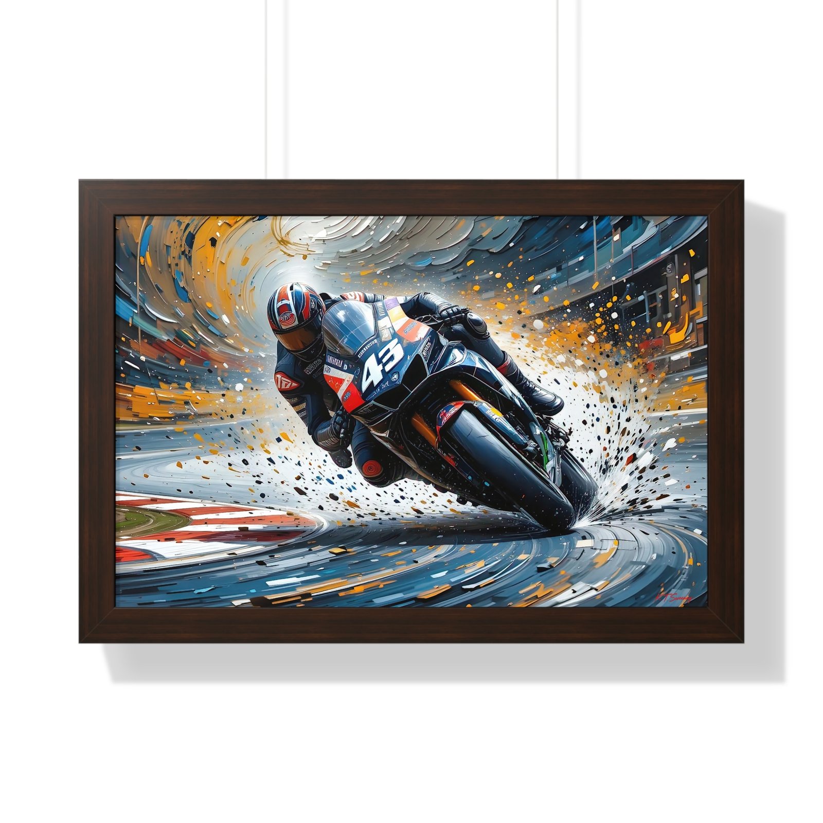Limited Edition MotoGP Racing Motorcycle Wall Art Framed Print with 3D Textured Oil Paint Style Background | Collector’s Motorsport Artwork - Image 13