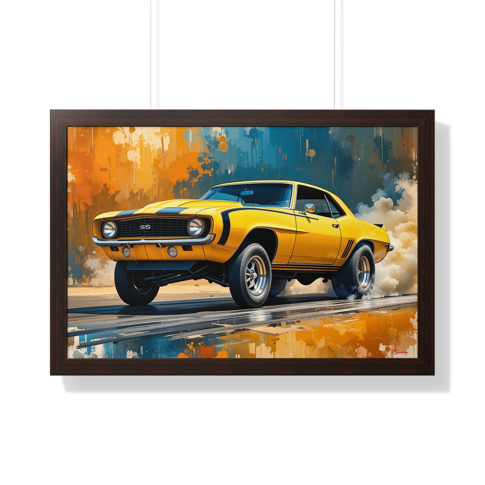 1969 Yellow Camaro Hot Rod Gasser Wall Art Framed Print | Studio Edition Collector’s Classic Camaro Artwork - Image 16