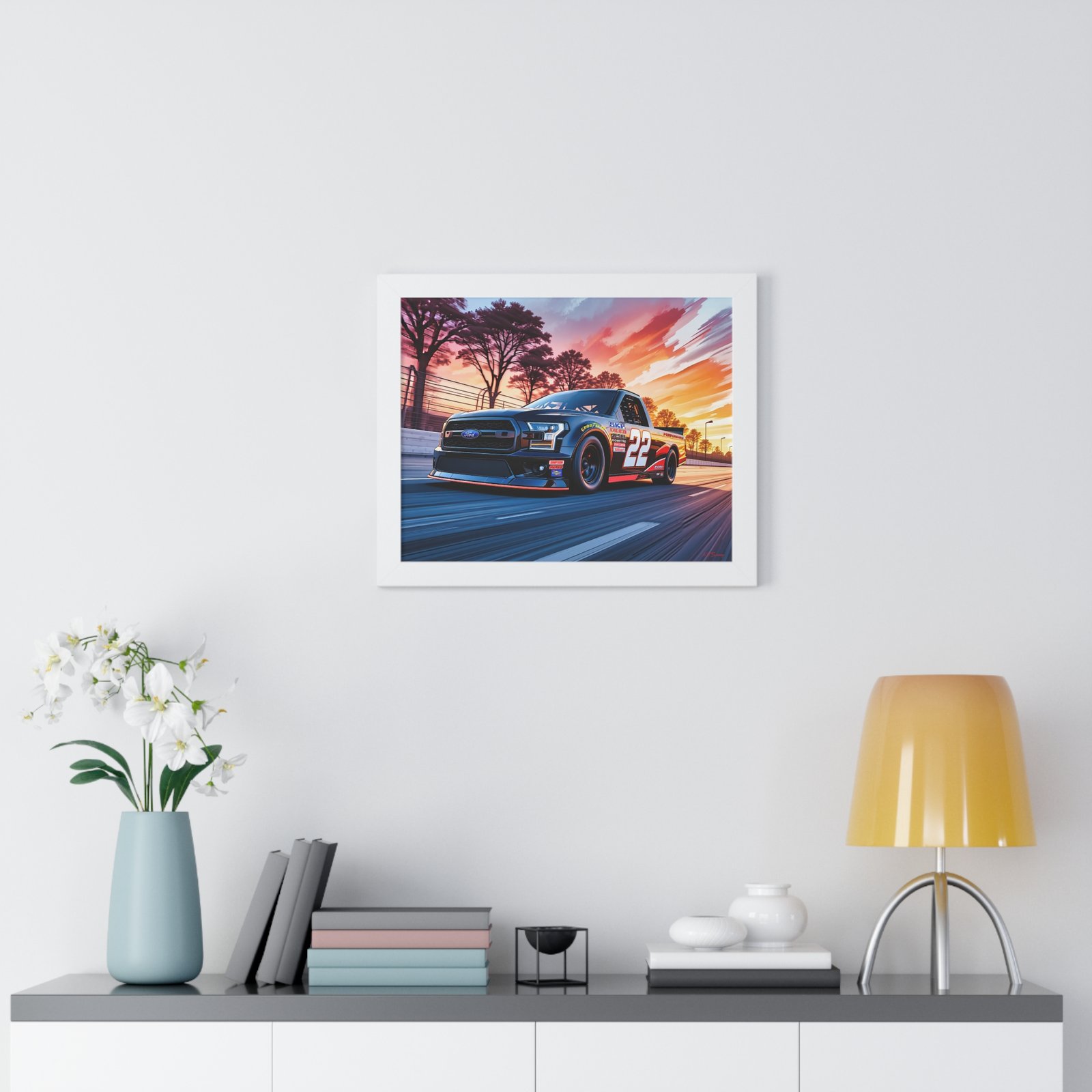 Frankie Muniz NASCAR Truck Wall Art Framed Print with Original Studio Edition Design | Collector’s Racing Artwork - Image 29