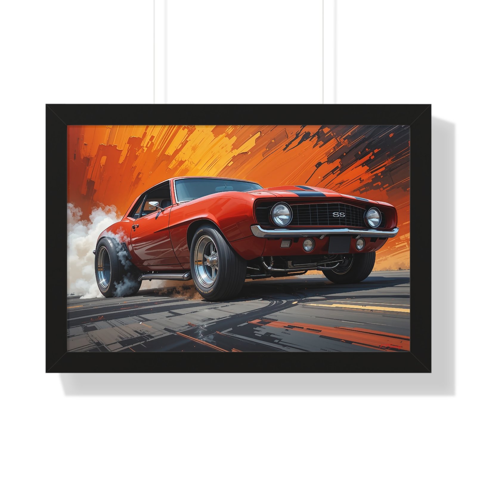 1969 Camaro Hot Rod Gasser Wall Art Framed Print in Classic Orange | Studio Edition Muscle Car Collector’s Artwork - Image 4