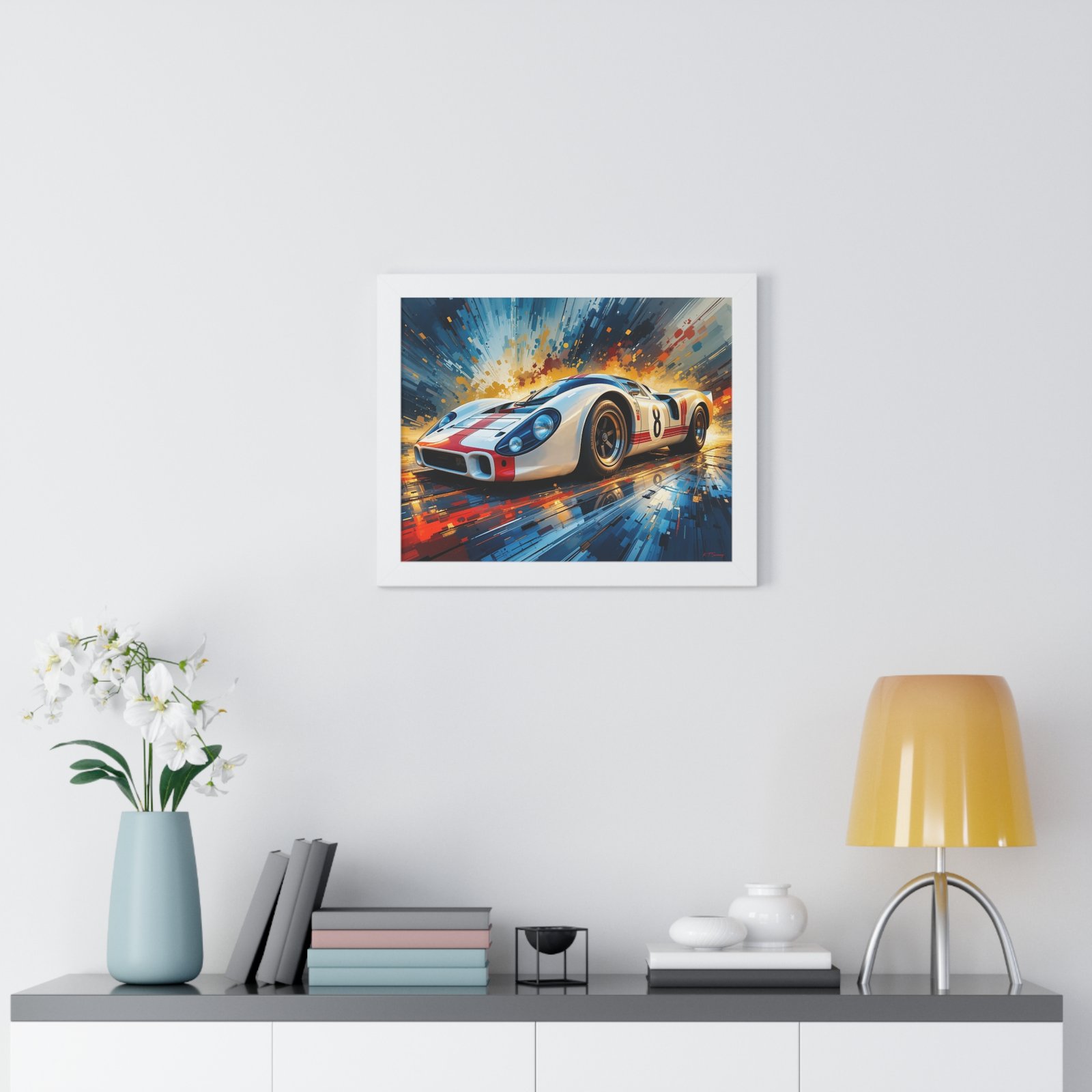 Limited Edition Porsche Le Mans Racing Car Wall Art Framed Print with 3D Textured Color Background | Collector’s Motorsport Artwork - Image 20