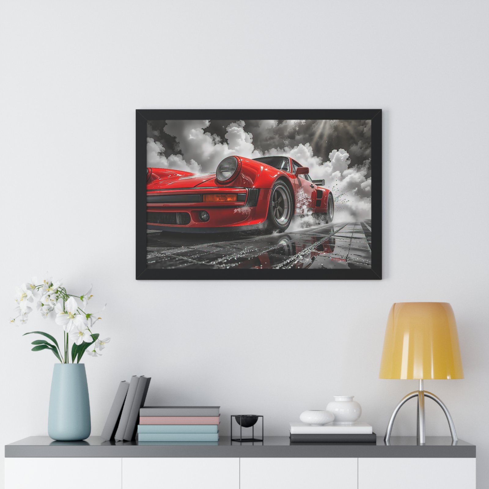 Limited Edition Porsche 930 Turbo Wall Art Framed Print in Red | Classic Porsche Collector’s Artwork - Image 8