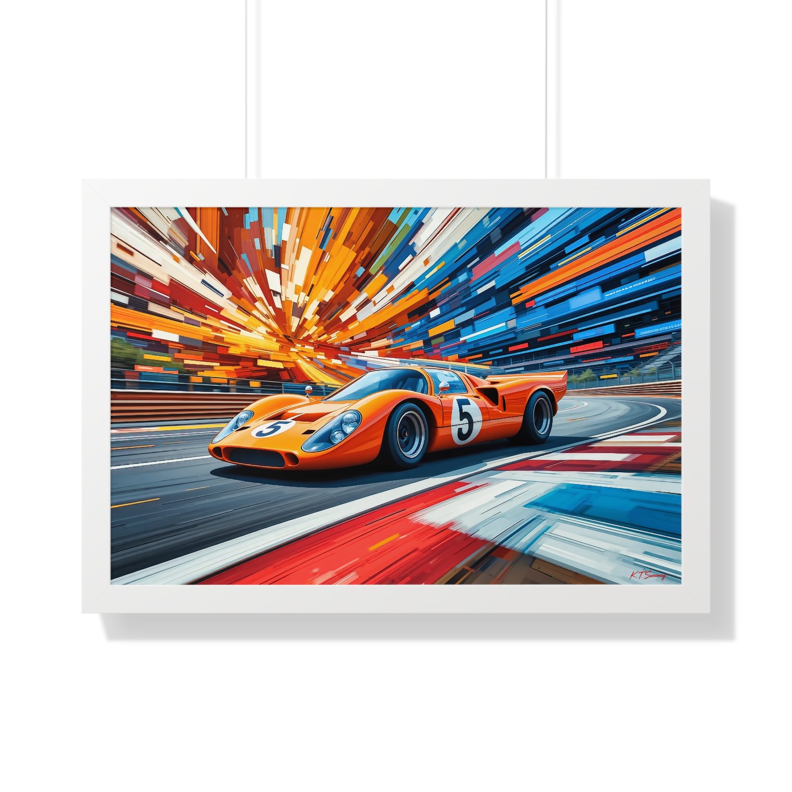 McLaren Le Mans Inspired Racing Car Wall Art Framed Print in Classic Papaya | Studio Edition Motorsport Artwork - Image 25