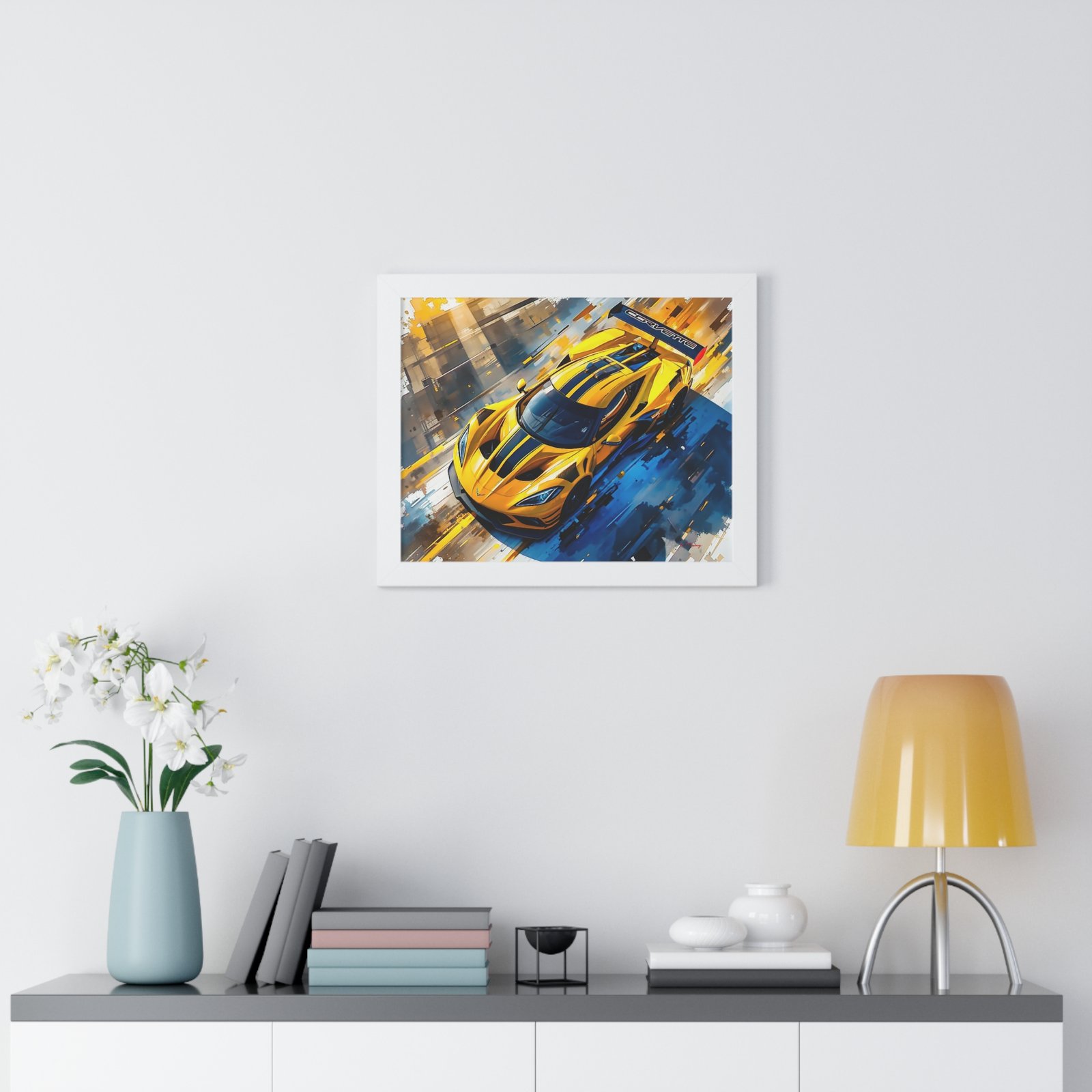 Exclusive Edition Yellow C8 Corvette Original Design | Collector’s Corvette Artwork - Image 26