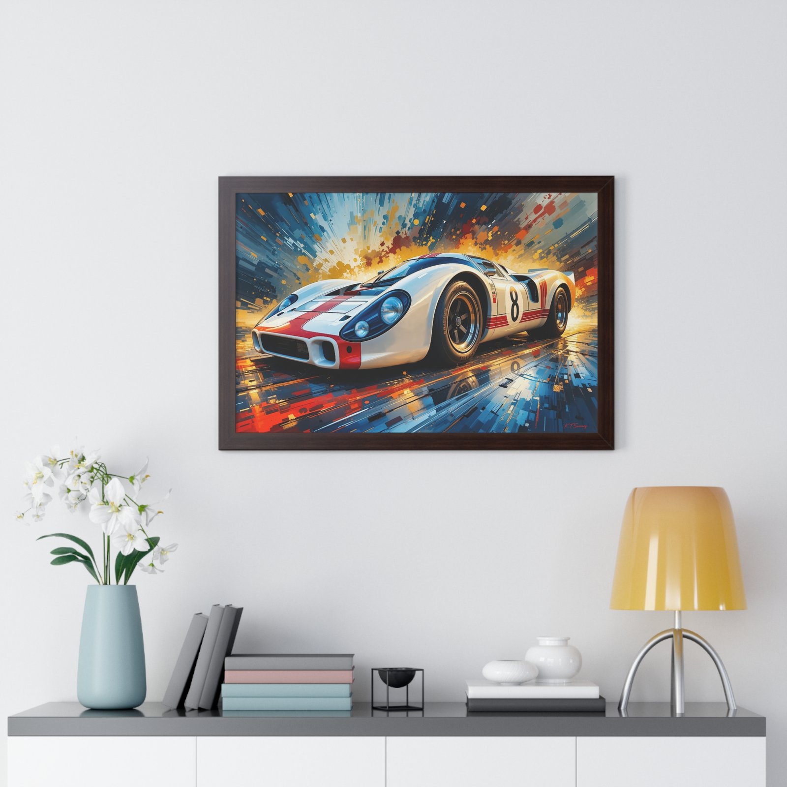 Limited Edition Porsche Le Mans Racing Car Wall Art Framed Print with 3D Textured Color Background | Collector’s Motorsport Artwork - Image 17