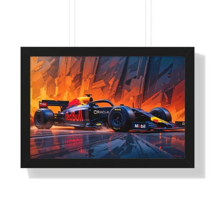 Limited Edition Red Bull F1 Wall Art Framed Print with Exploding Watercolor Style Design | Collector’s Formula 1 Artwork