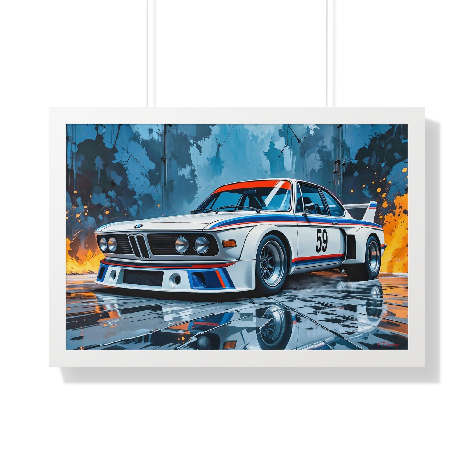 Limited Edition BMW 3.0 CSL Wall Art Framed Print Inspired by Brumos Racing Team | Classic BMW Collector’s Artwork - Image 16