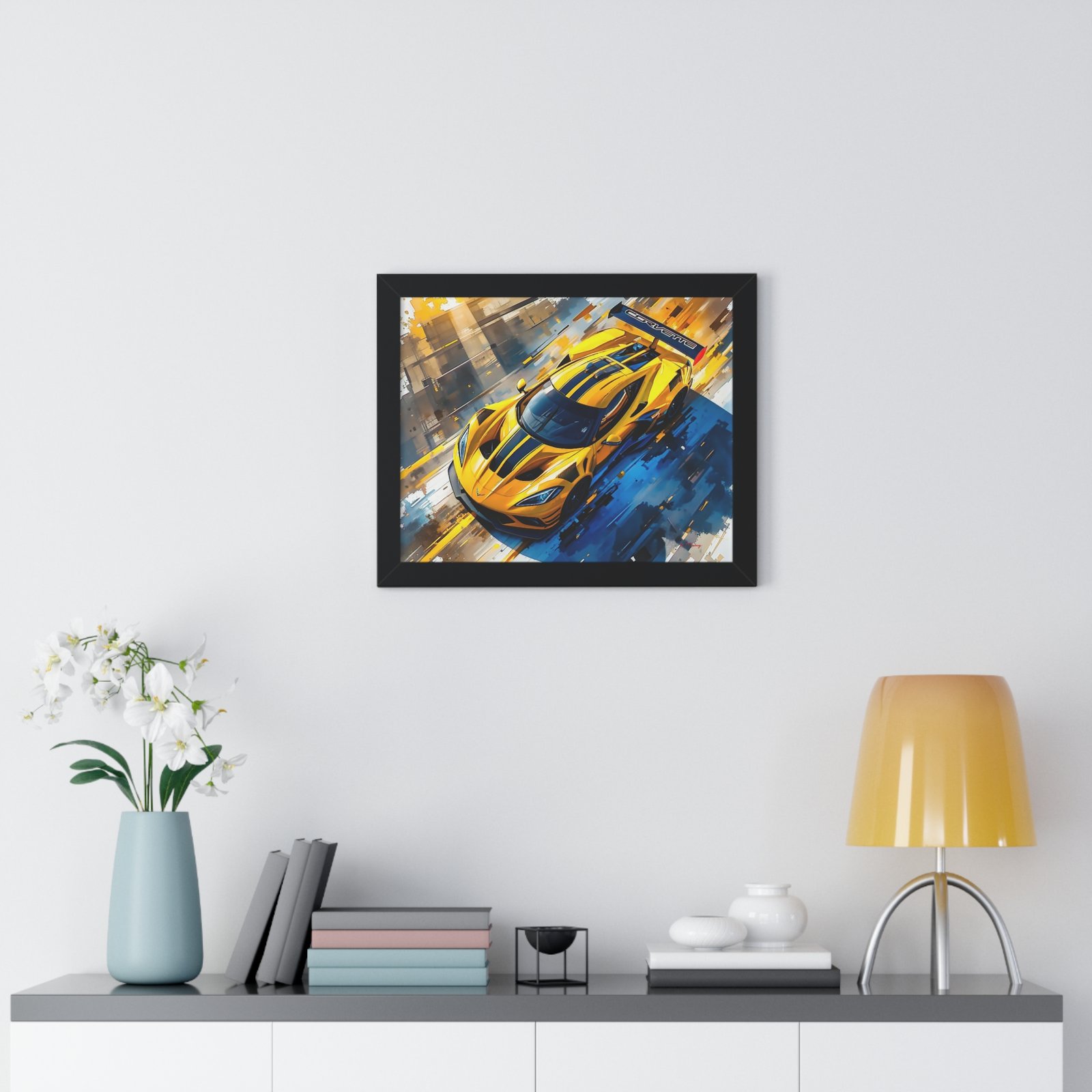 Exclusive Edition Yellow C8 Corvette Original Design | Collector’s Corvette Artwork - Image 14