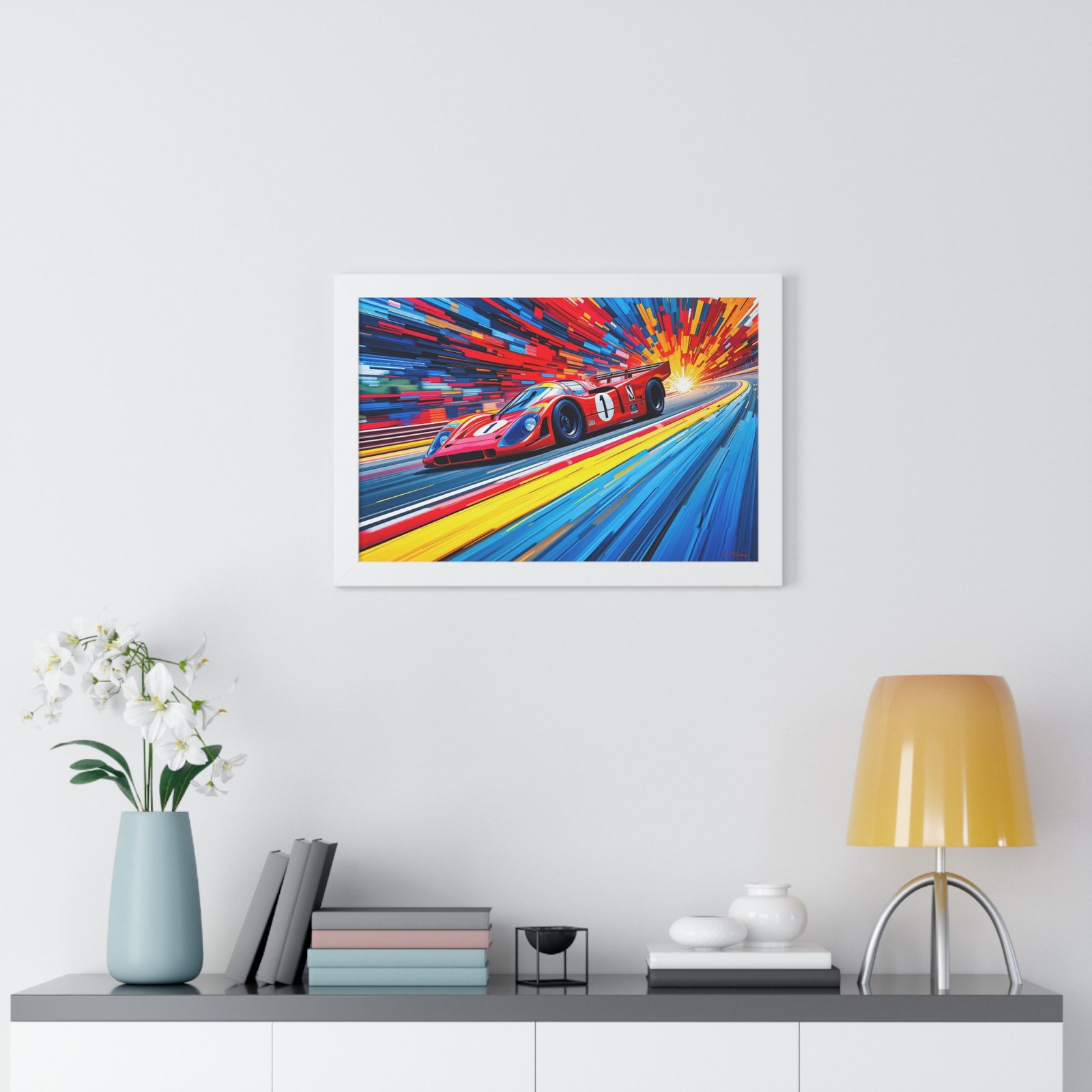Limited Edition Porsche Le Mans Racing Car Wall Art Framed Print with 3D Textured Color Background | Collector’s Motorsport Artwork - Image 23