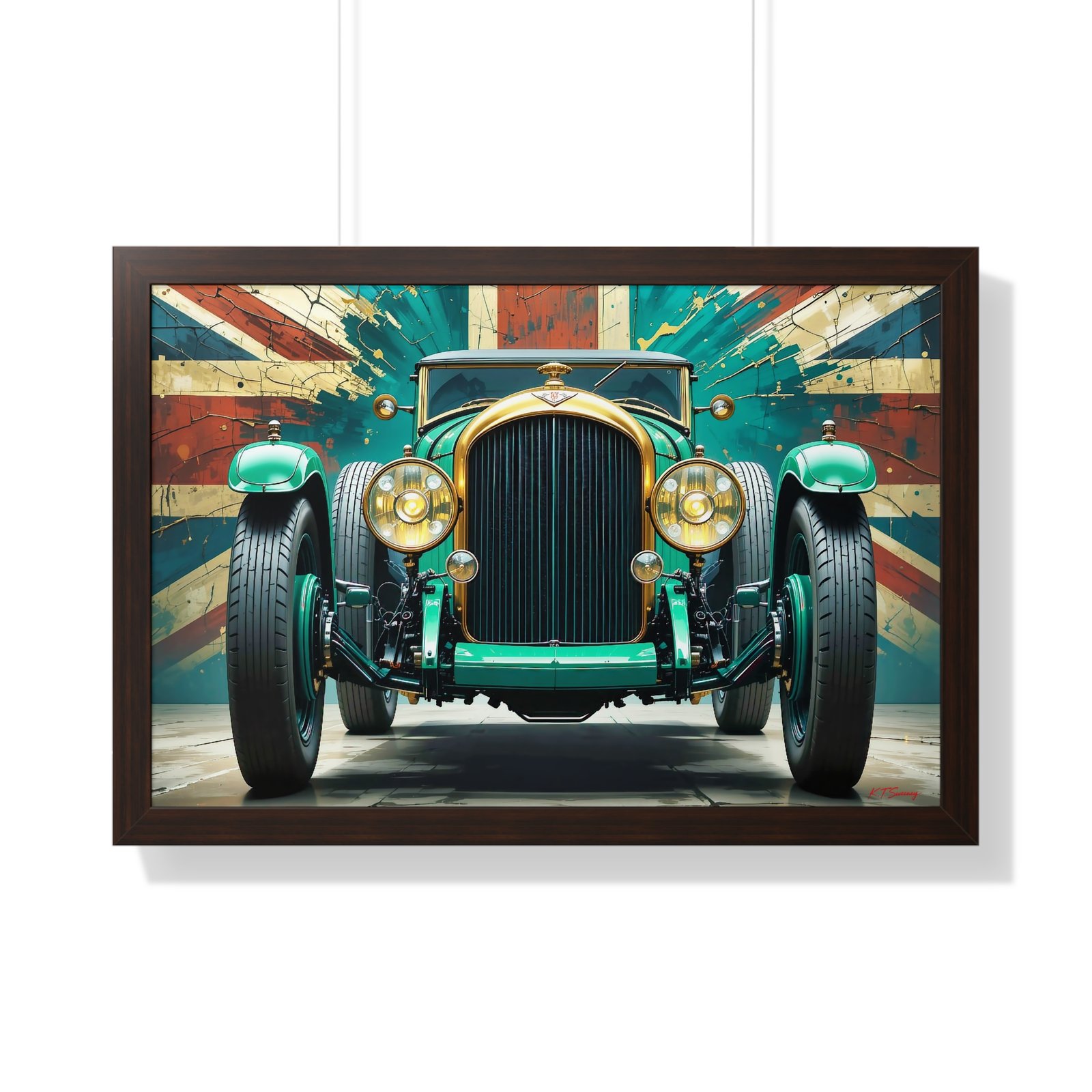Limited Edition 1929 Bentley Speed Six Wall Art Framed Print in British Racing Green | Vintage Bentley Collector’s Artwork - Image 16