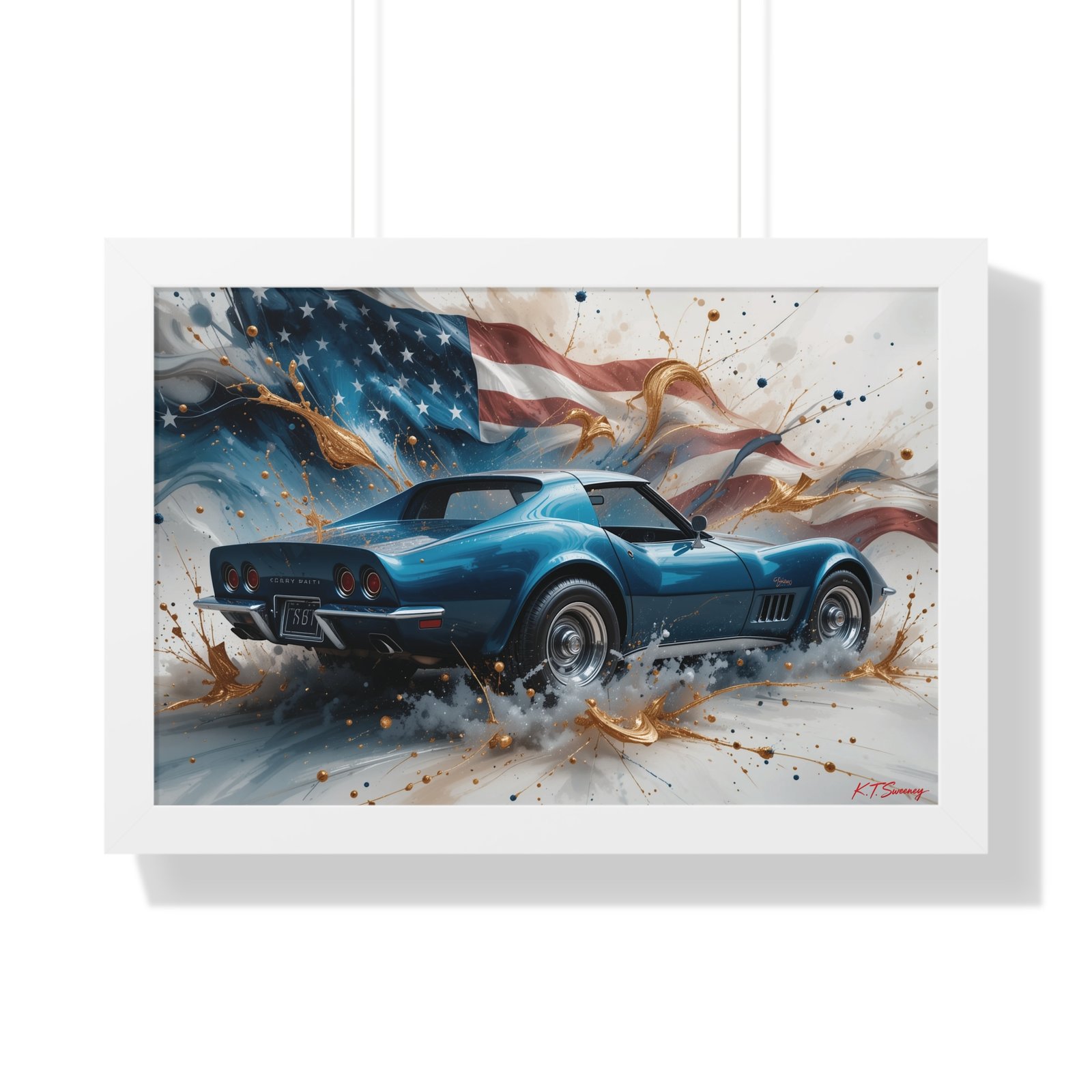 1979 Corvette Wall Art Framed Print with American Flag Background | Studio Edition Classic Car Collector’s Artwork - Image 22