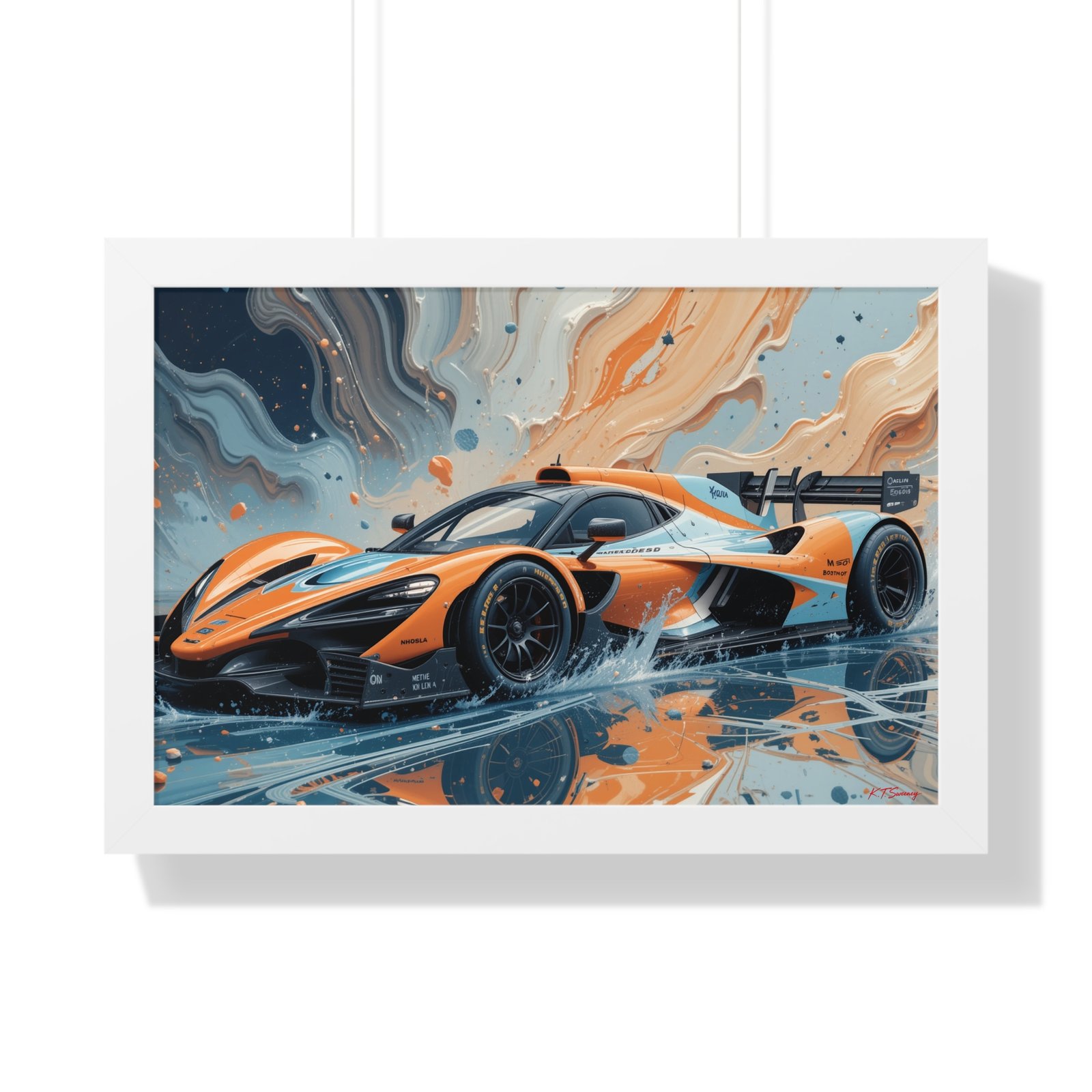 McLaren Supercar Gulf Livery Wall Art Framed Print with 3D Textured Oil Paint Style | Studio Edition Collector’s Artwork - Image 22