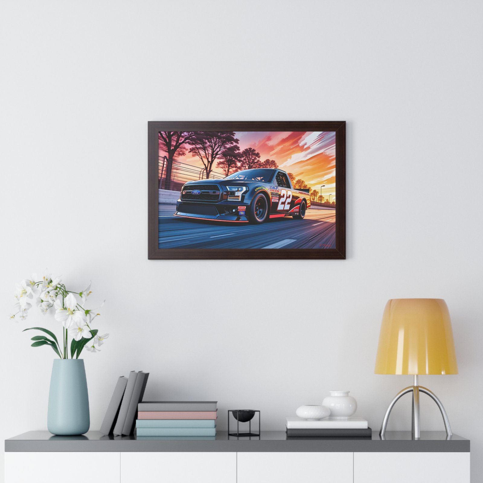 Frankie Muniz NASCAR Truck Wall Art Framed Print with Original Studio Edition Design | Collector’s Racing Artwork - Image 20